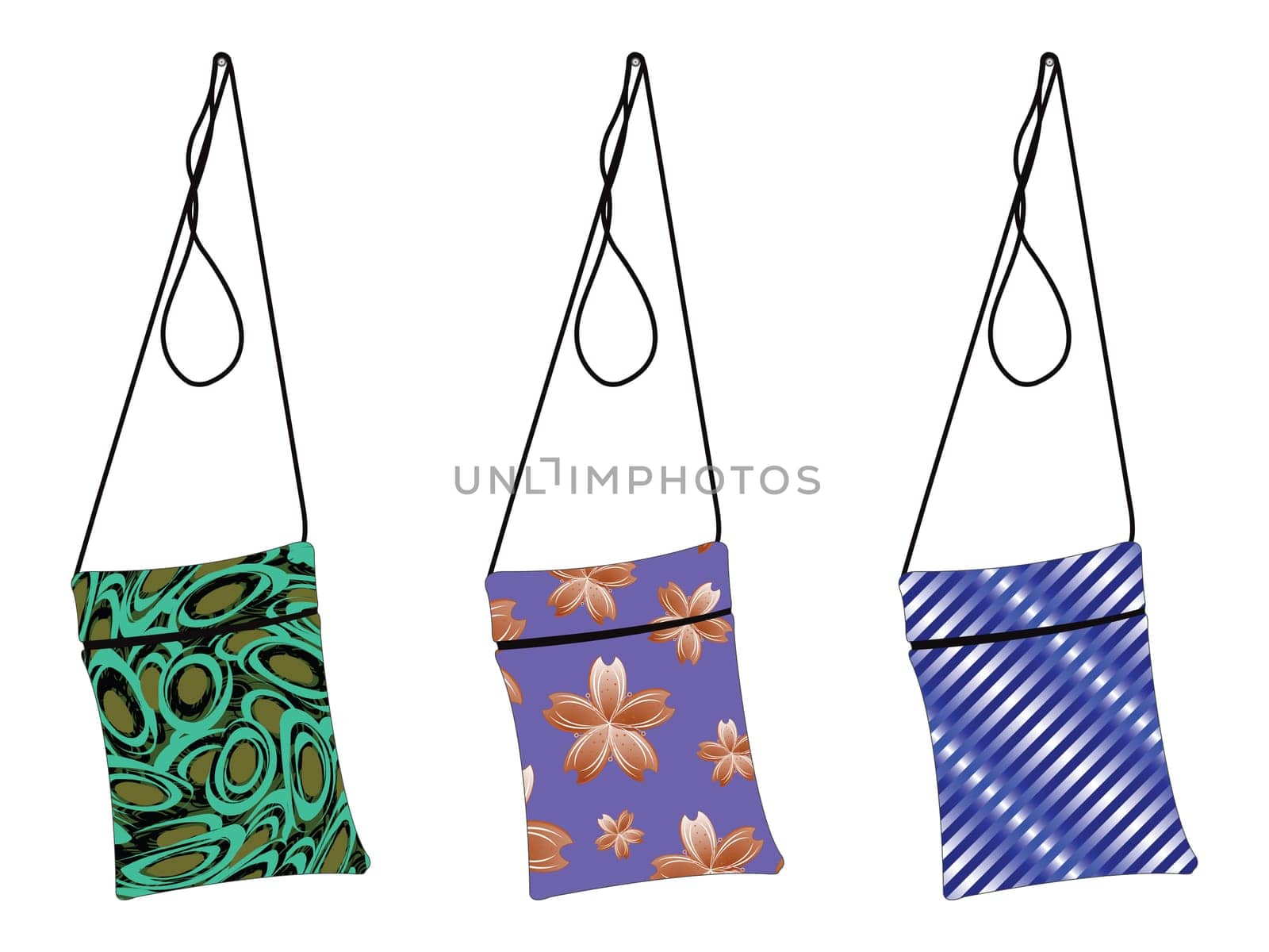 hand bags against white