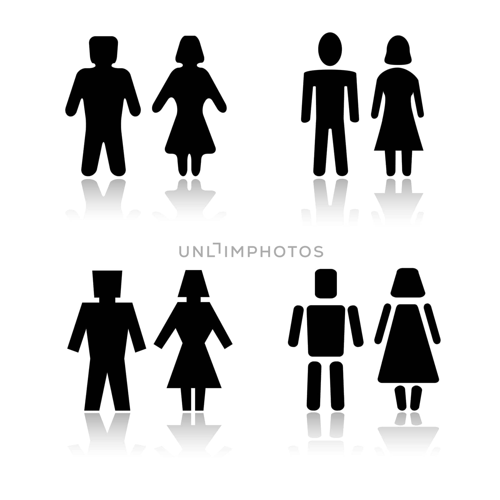 Set of 4 man and woman symbols