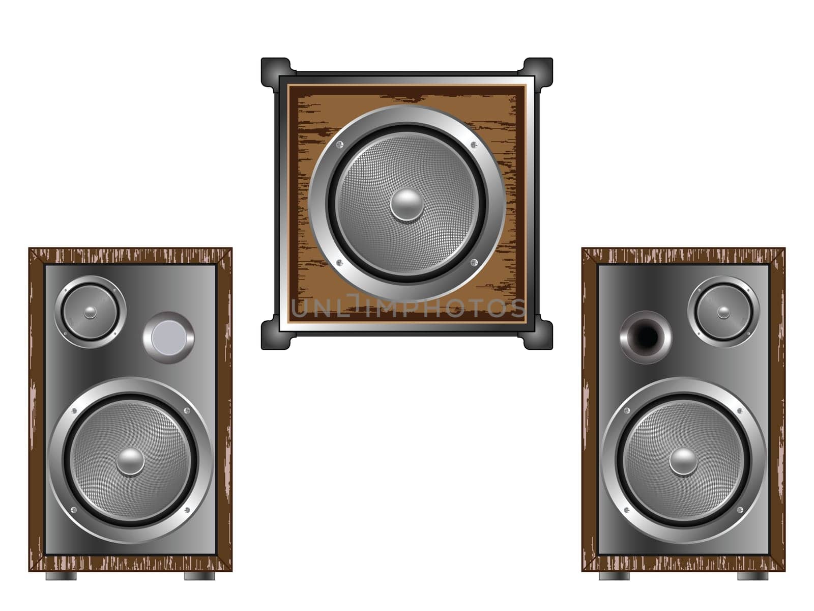 speakers against white