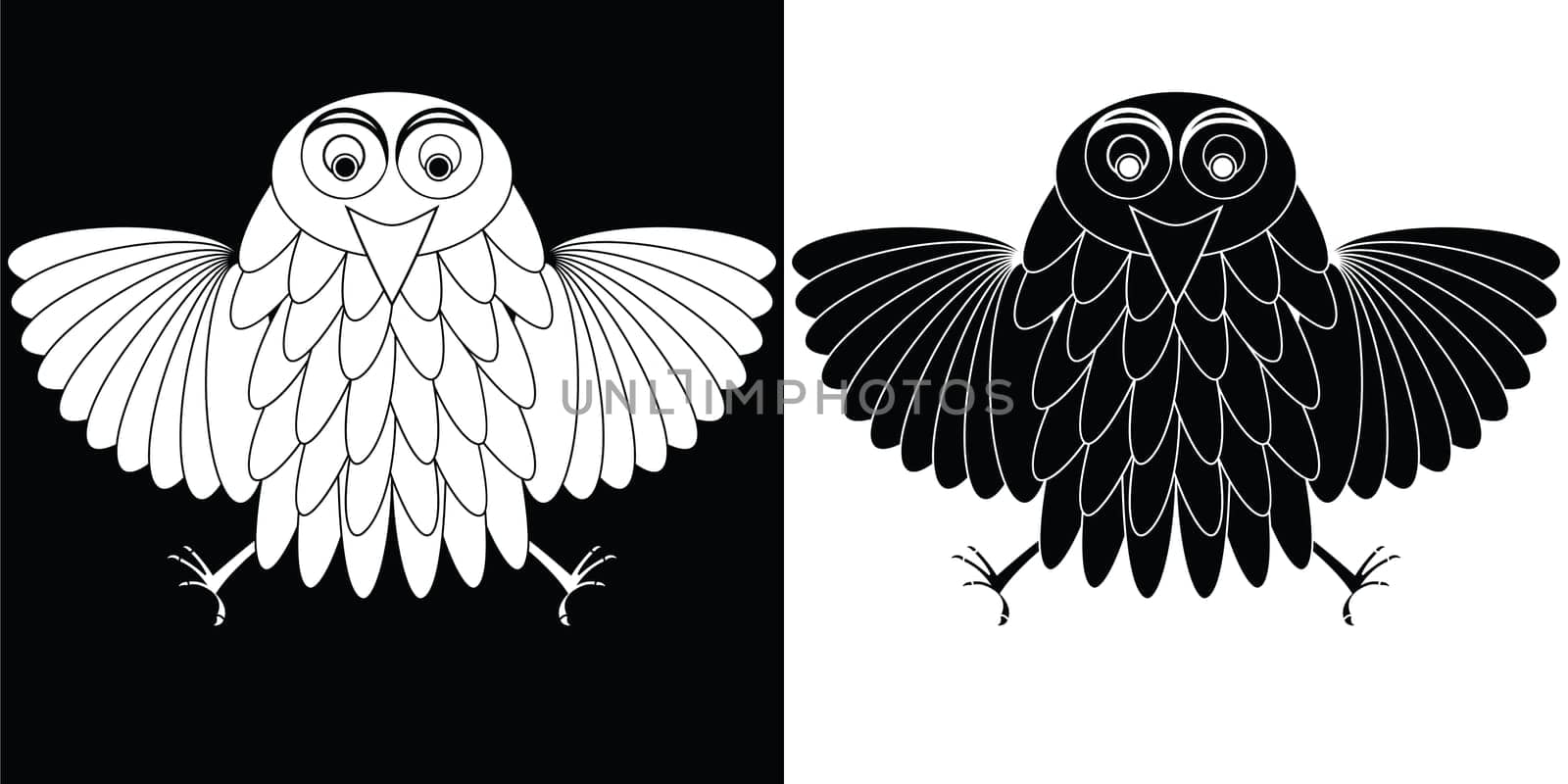 stylized owl cartoon
