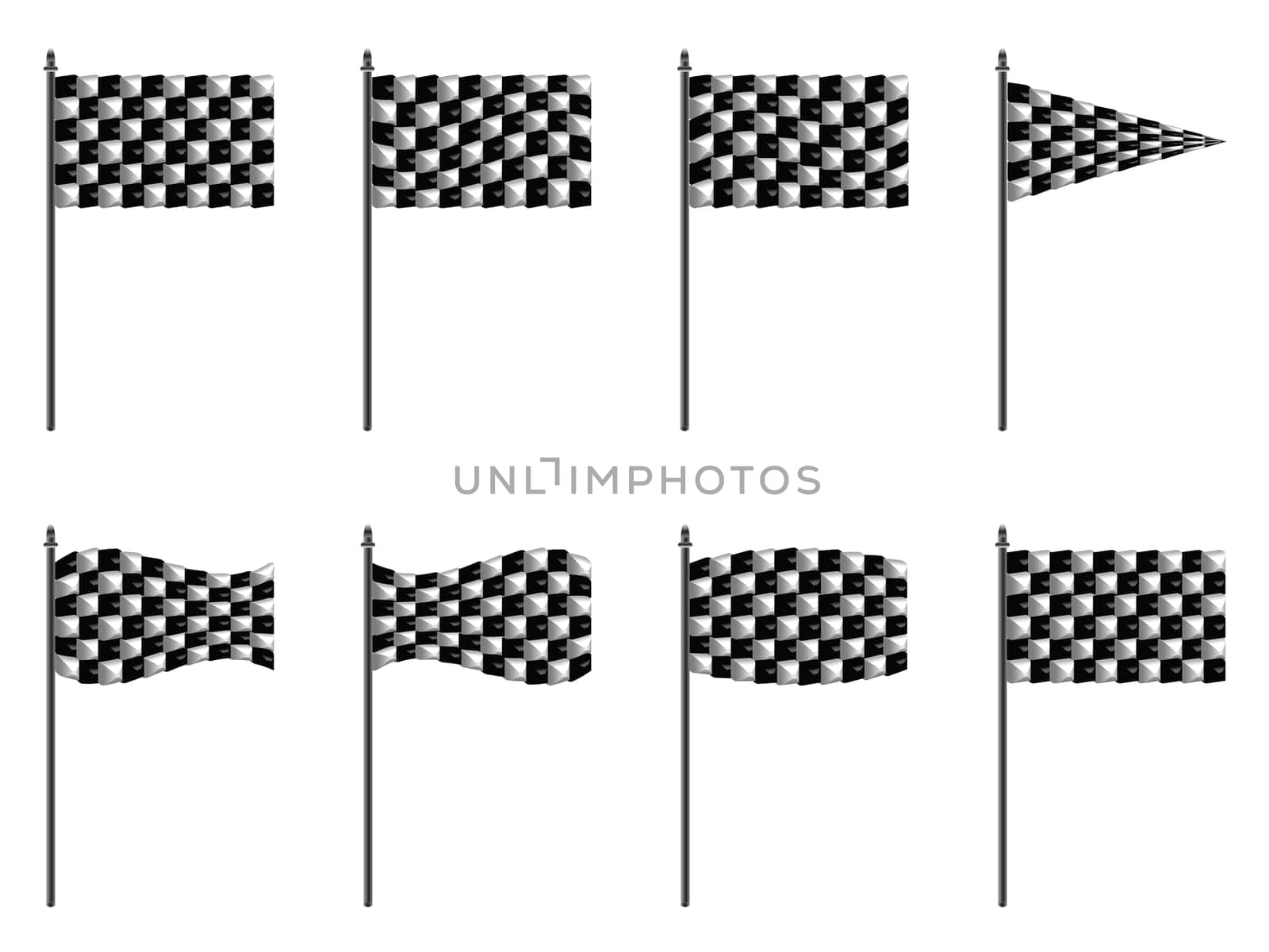 checkered 3d flags