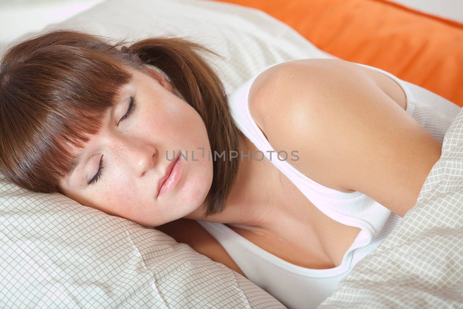 sleeping woman in bed