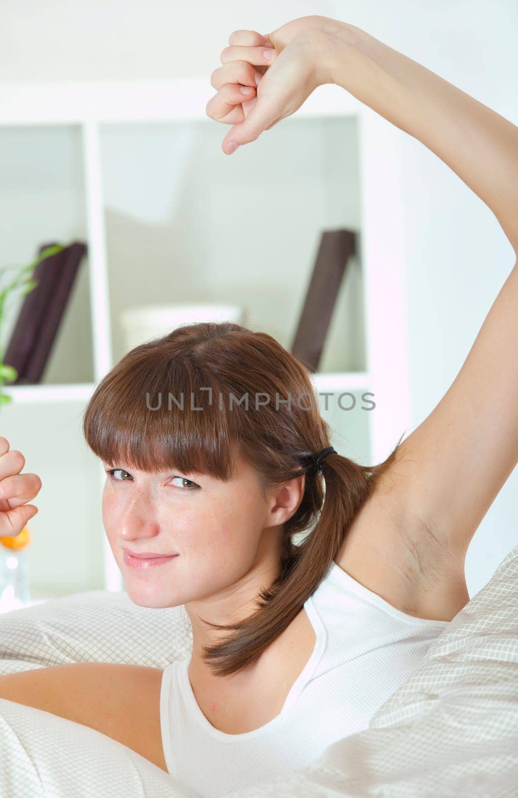 woman waking up