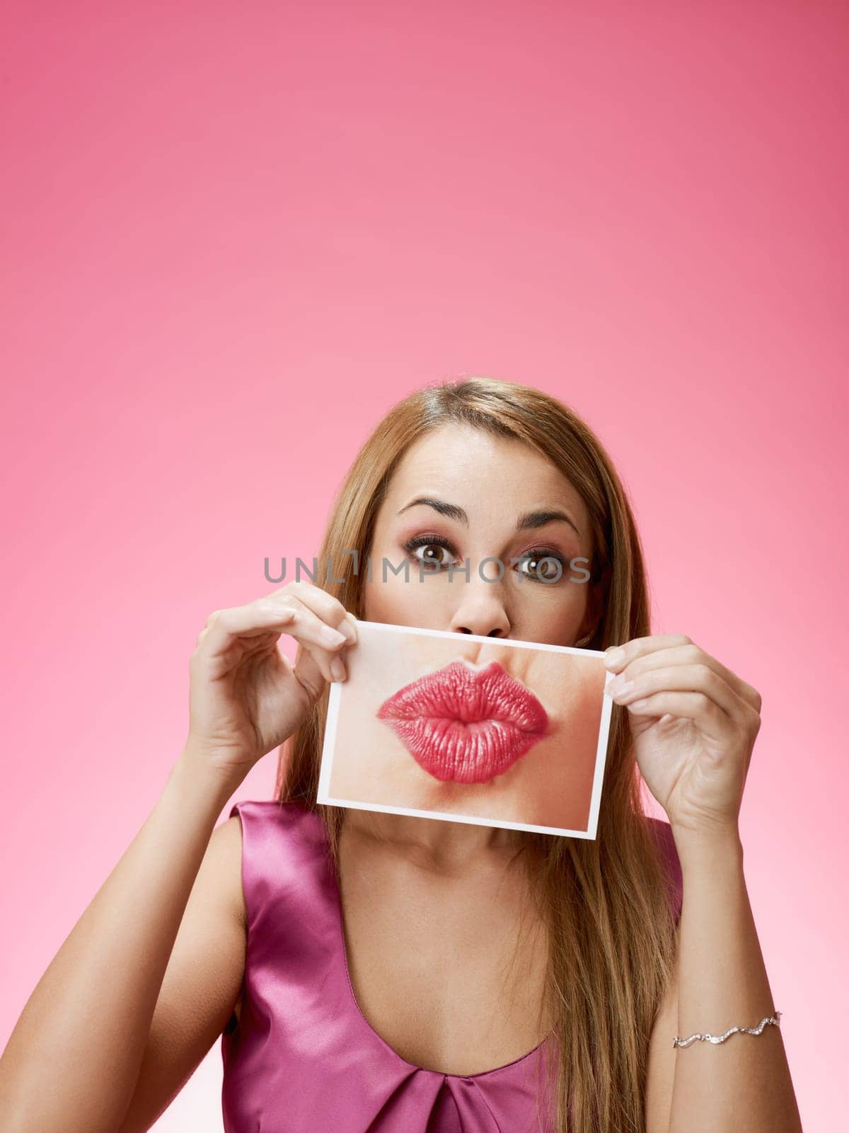 woman sending big kiss