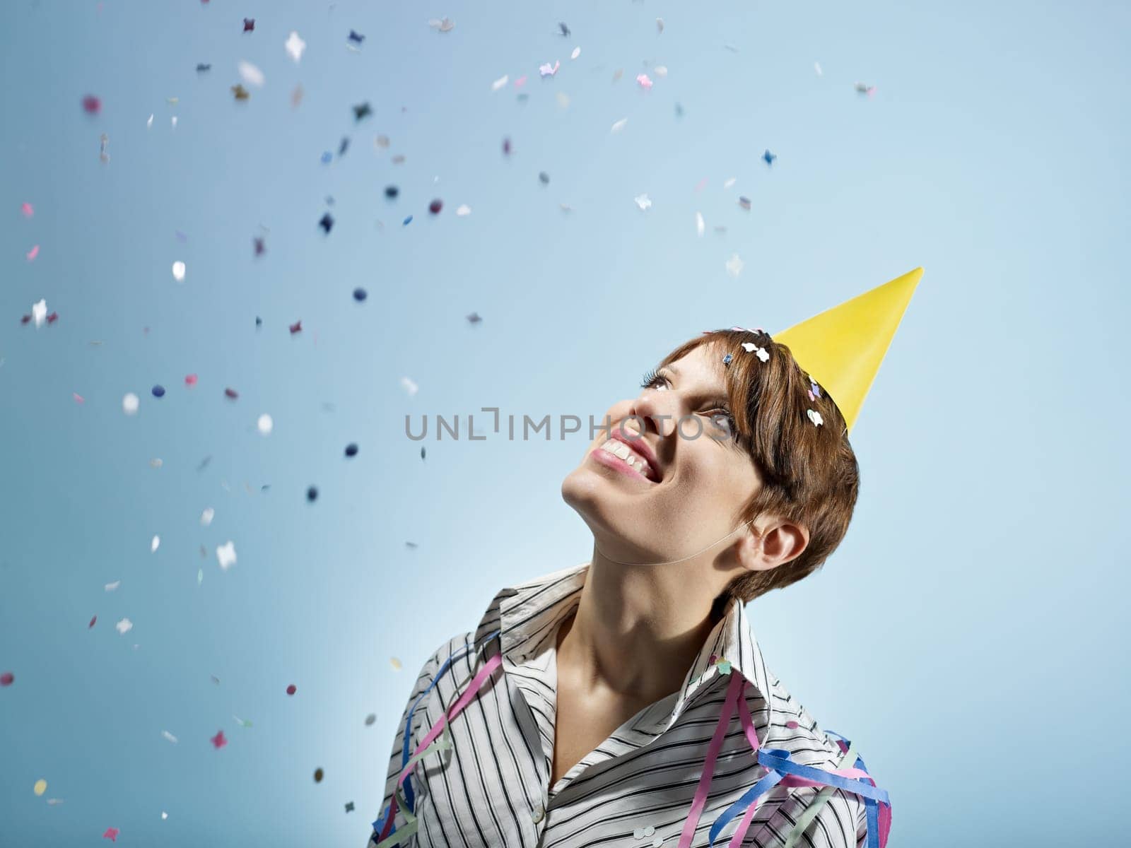 businesswoman with confetti
