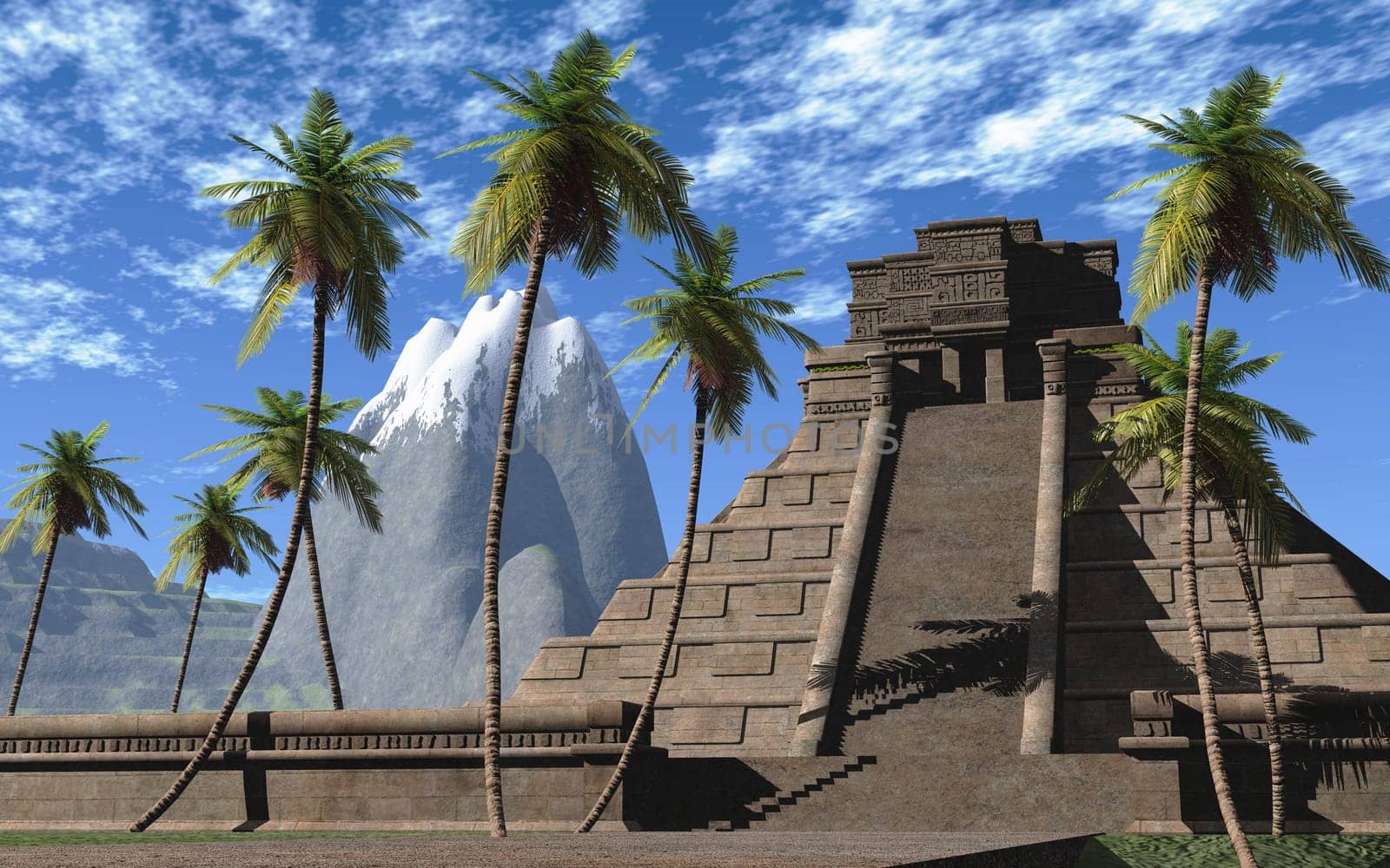 Mayan Temple - Blue Green 013