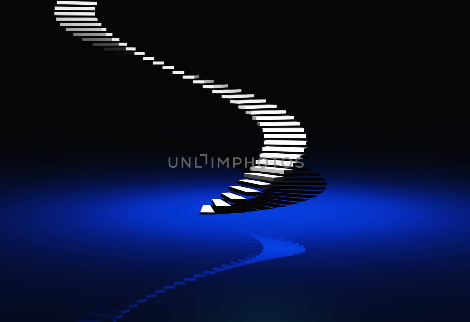 White Modern Stairs - Blue 51