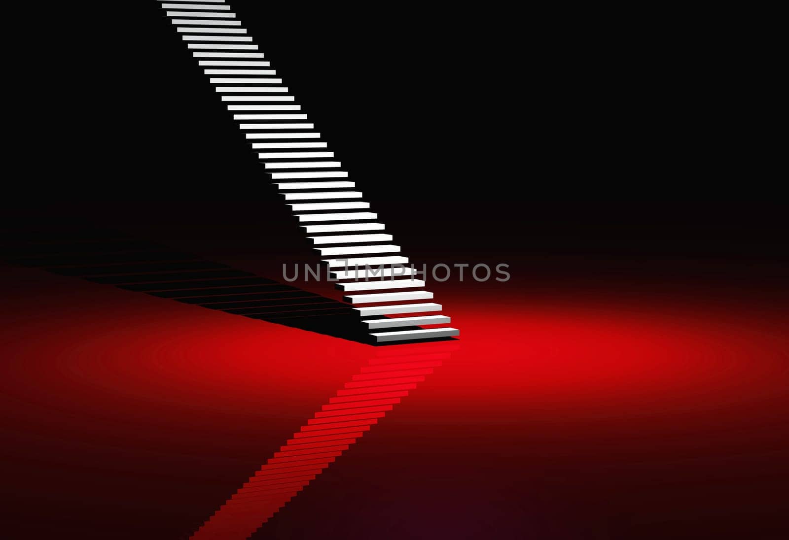 White Modern Stairs - Red 61