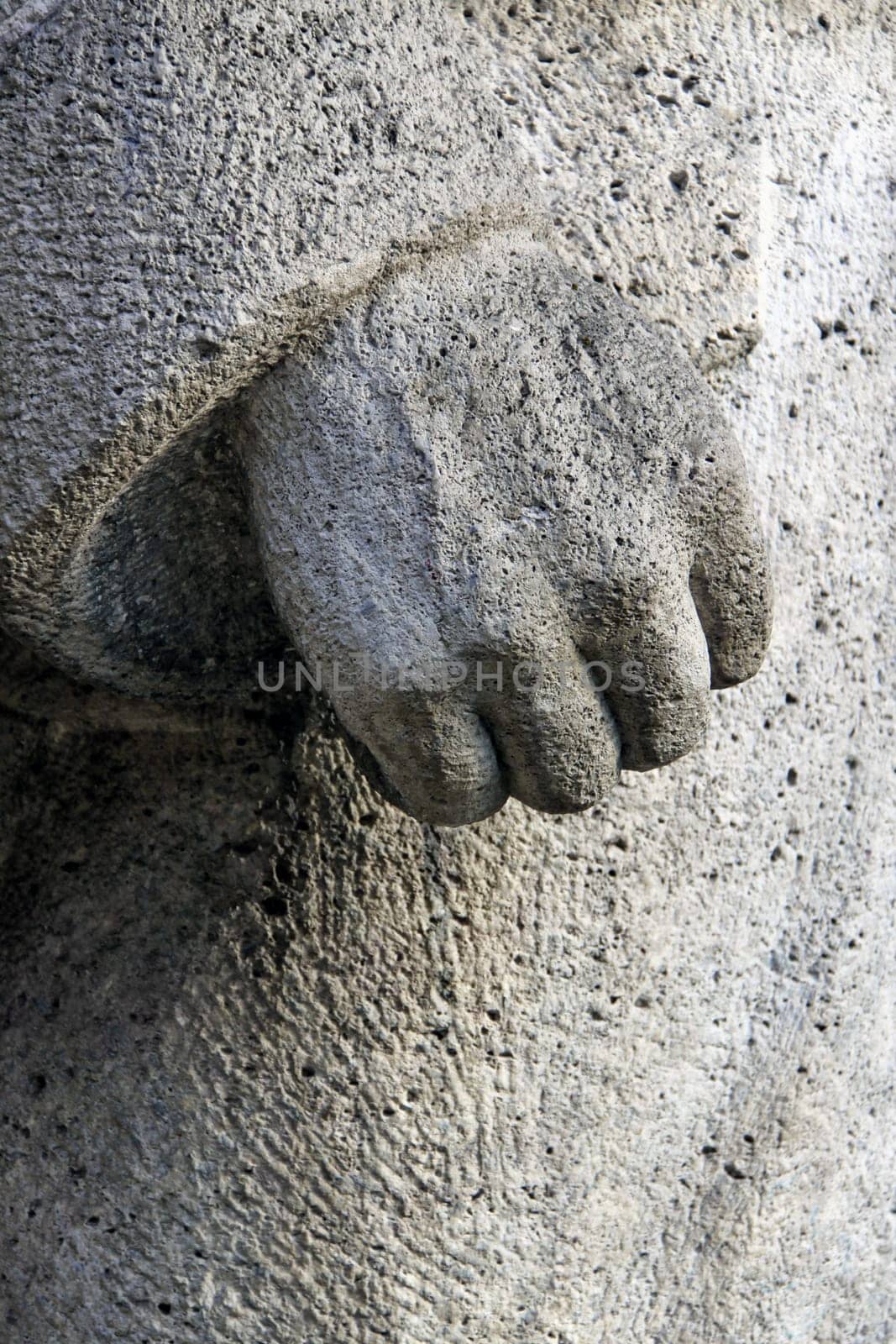 Fist made of concrete