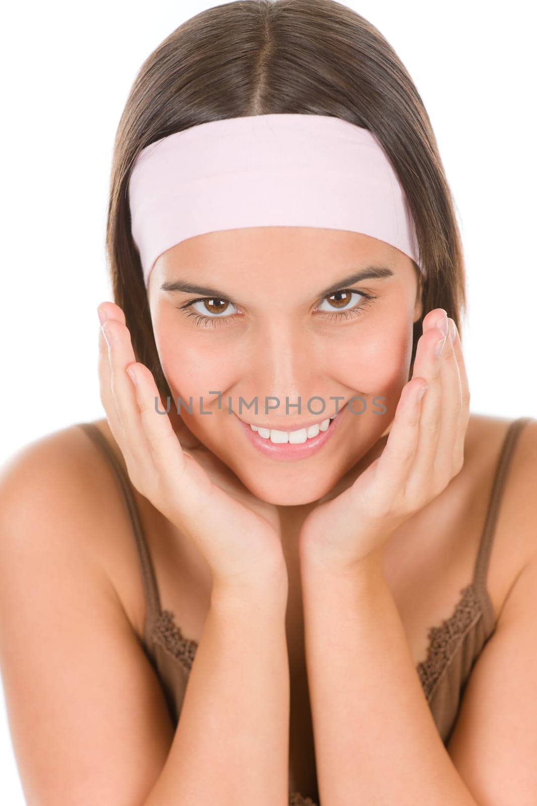 Teenager problem skin care - young woman
