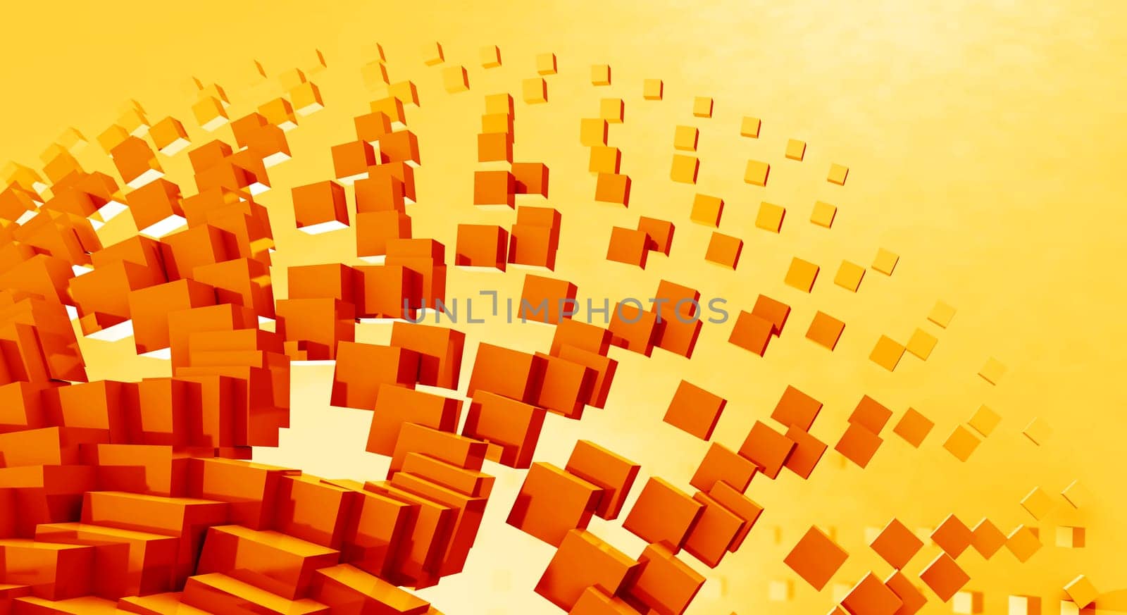 Flying Cubes Red Orange 06