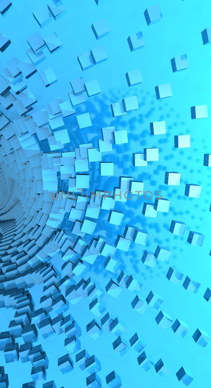 Flying Cubes Blue 05