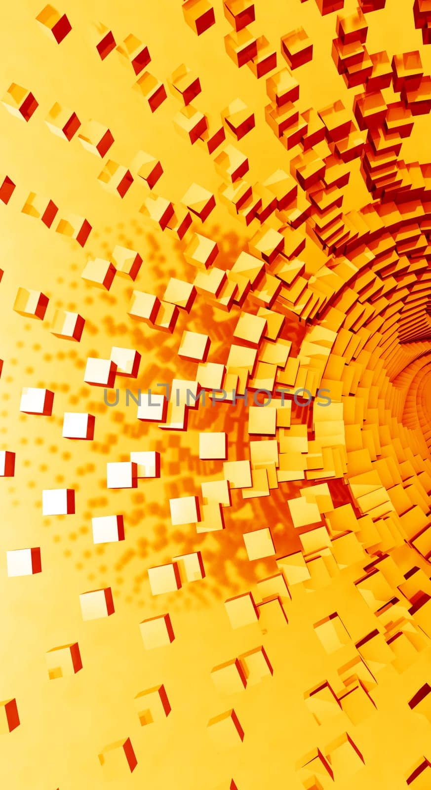 Flying Cubes Red Orange 07