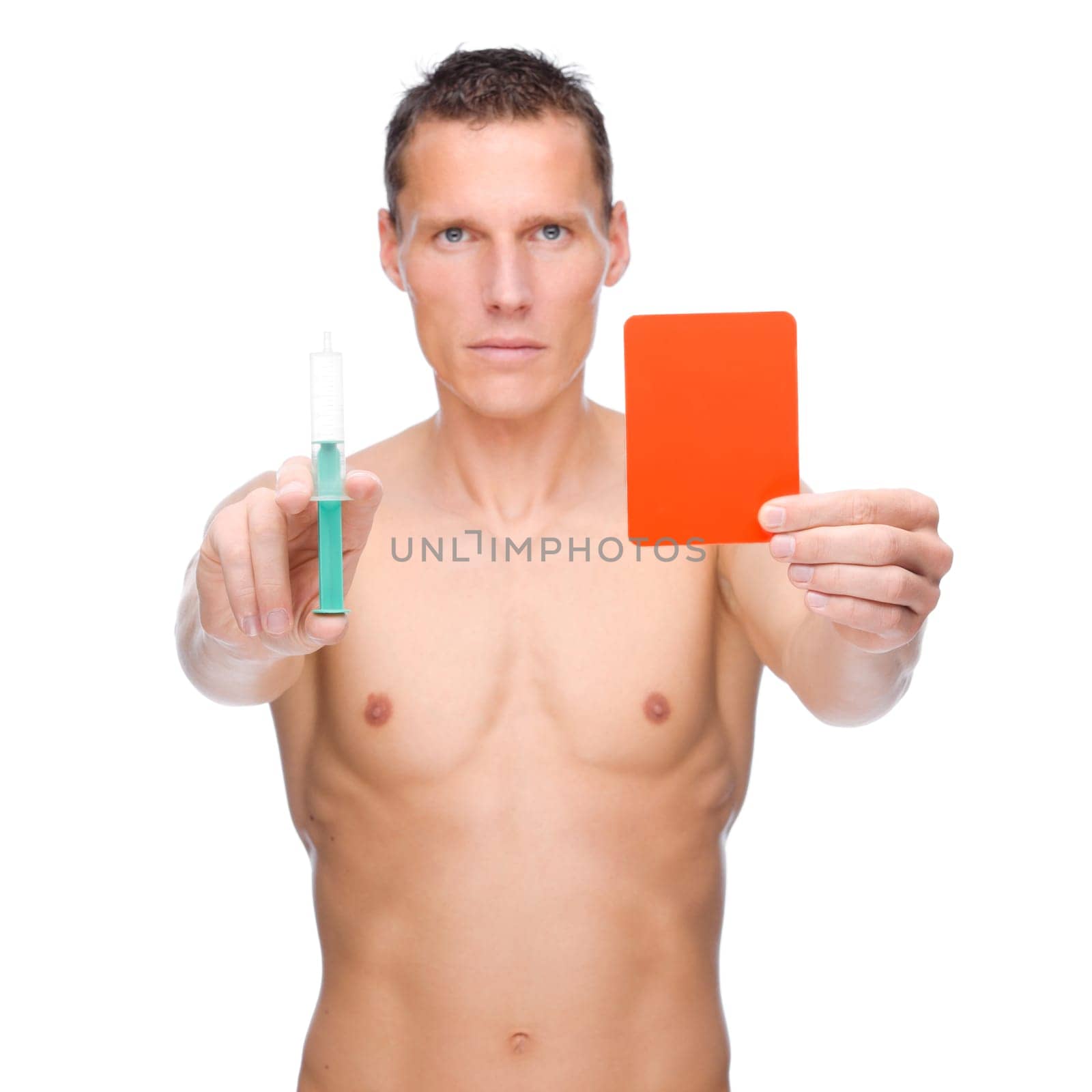 Young man with syringe