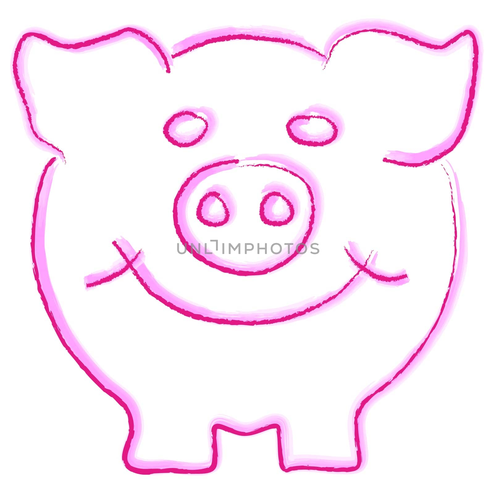 Watercolor - The Funny Lucky Pig