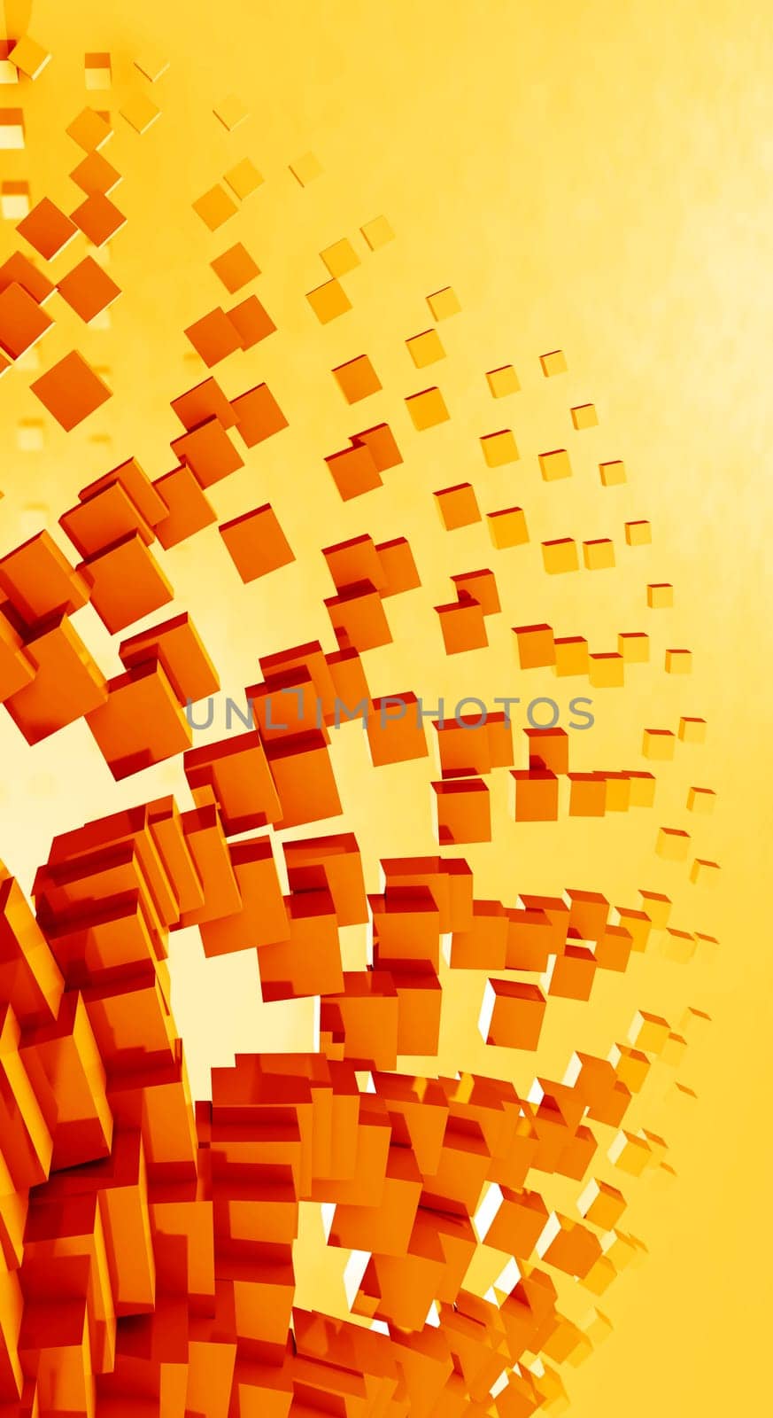 Flying Cubes Red Orange 10