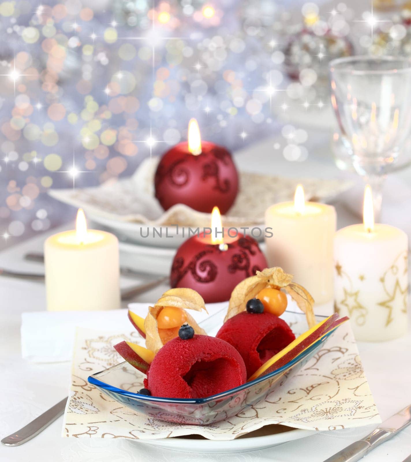Black currant sorbet for Christmas