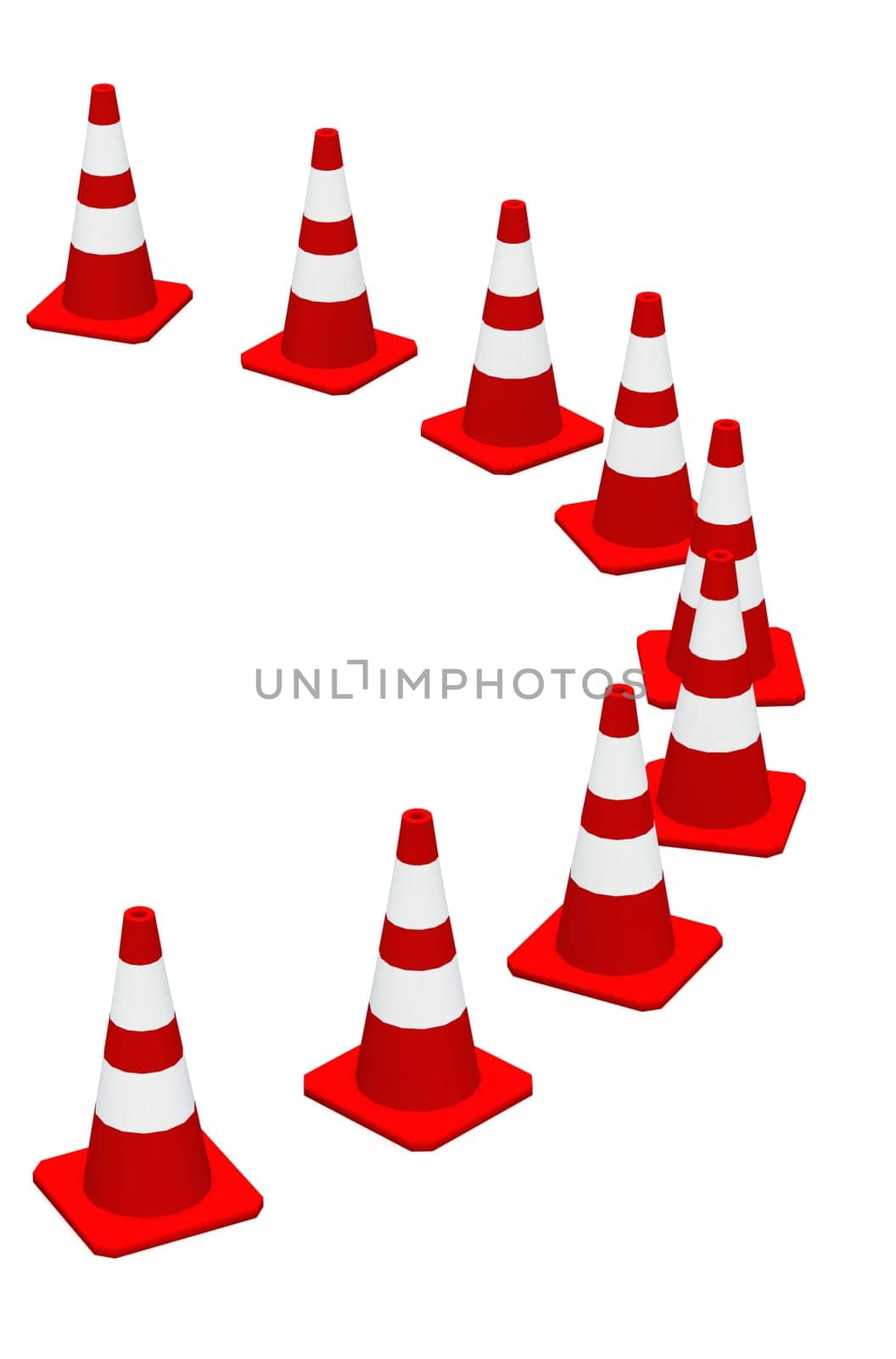 Semicircle 3D Construction Site Pylons 06