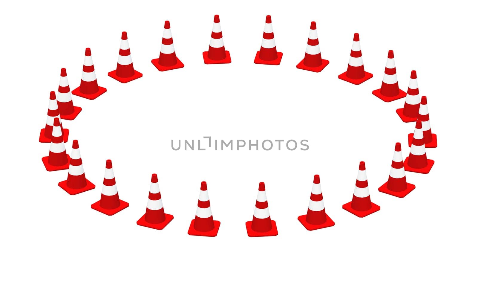Semicircle 3D Construction Site Pylons 03