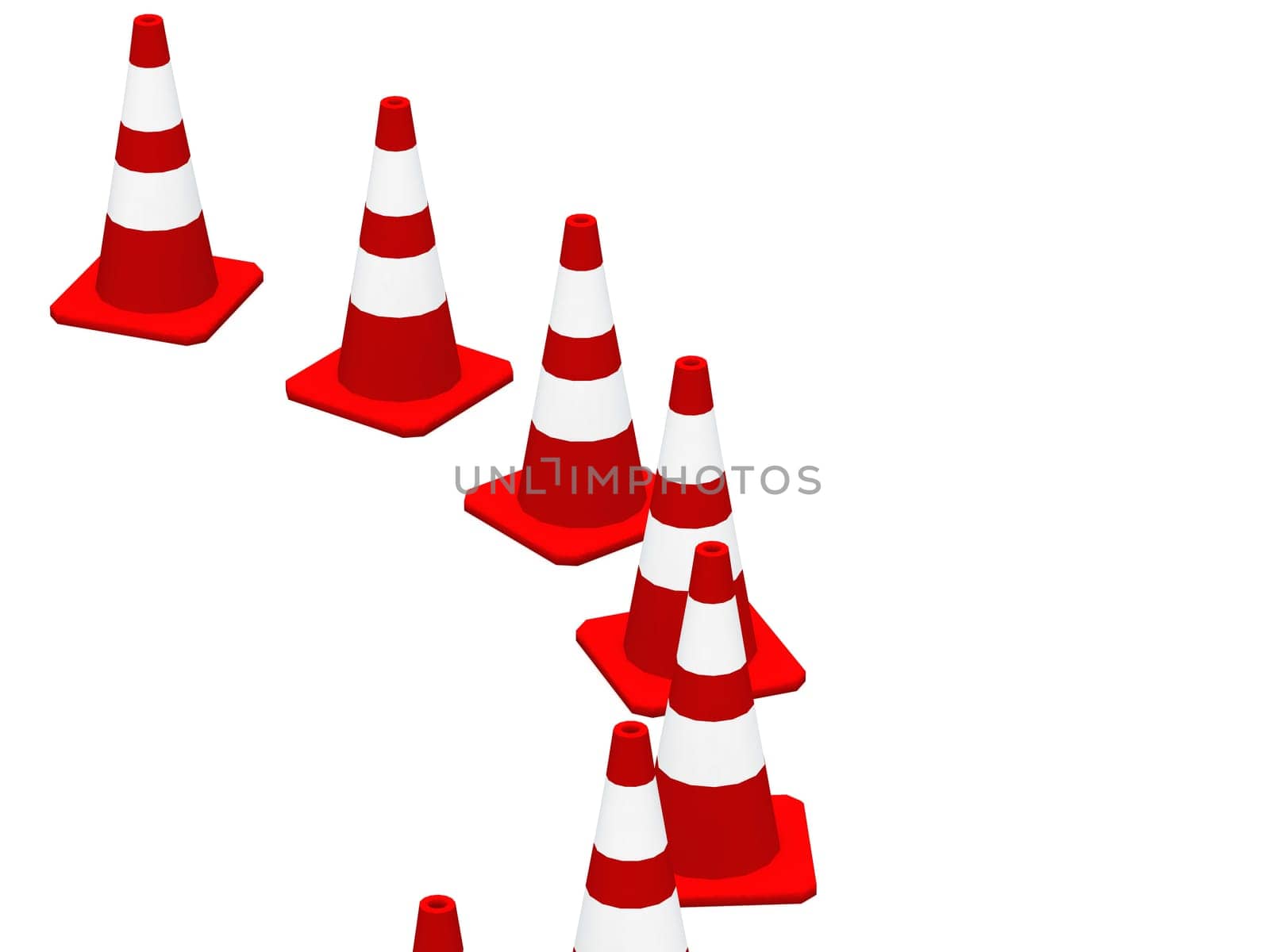 Semicircle 3D Construction Site Pylons 02