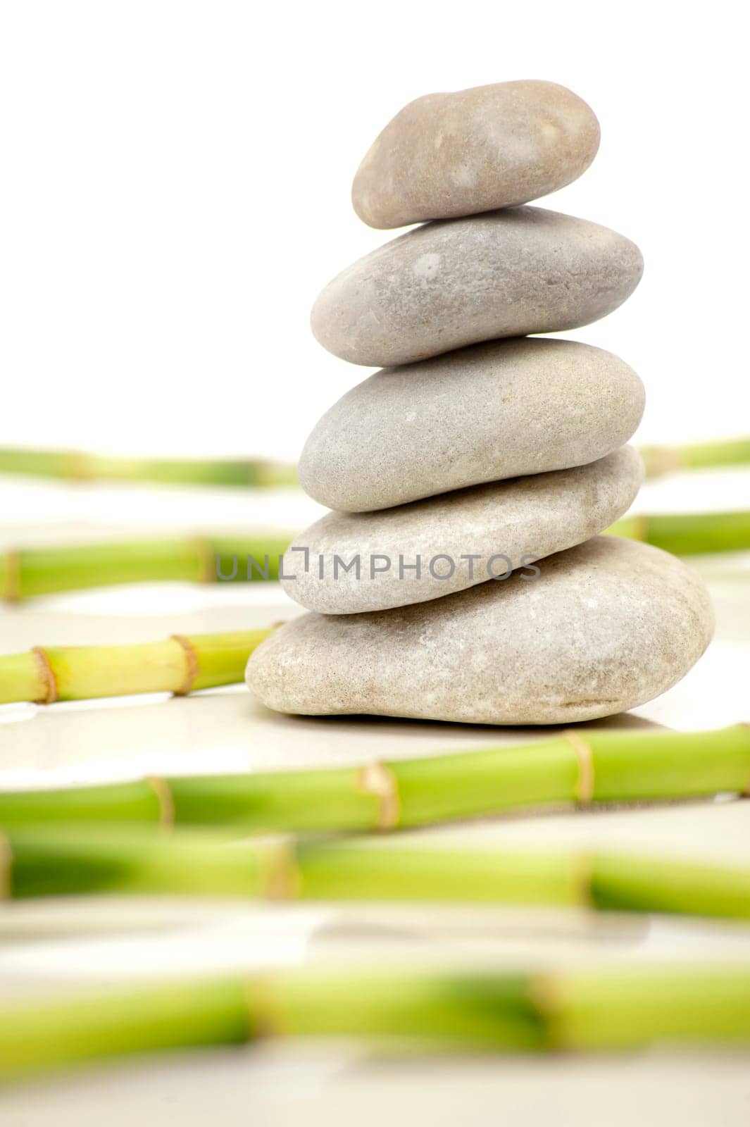 Bamboo and pebbles