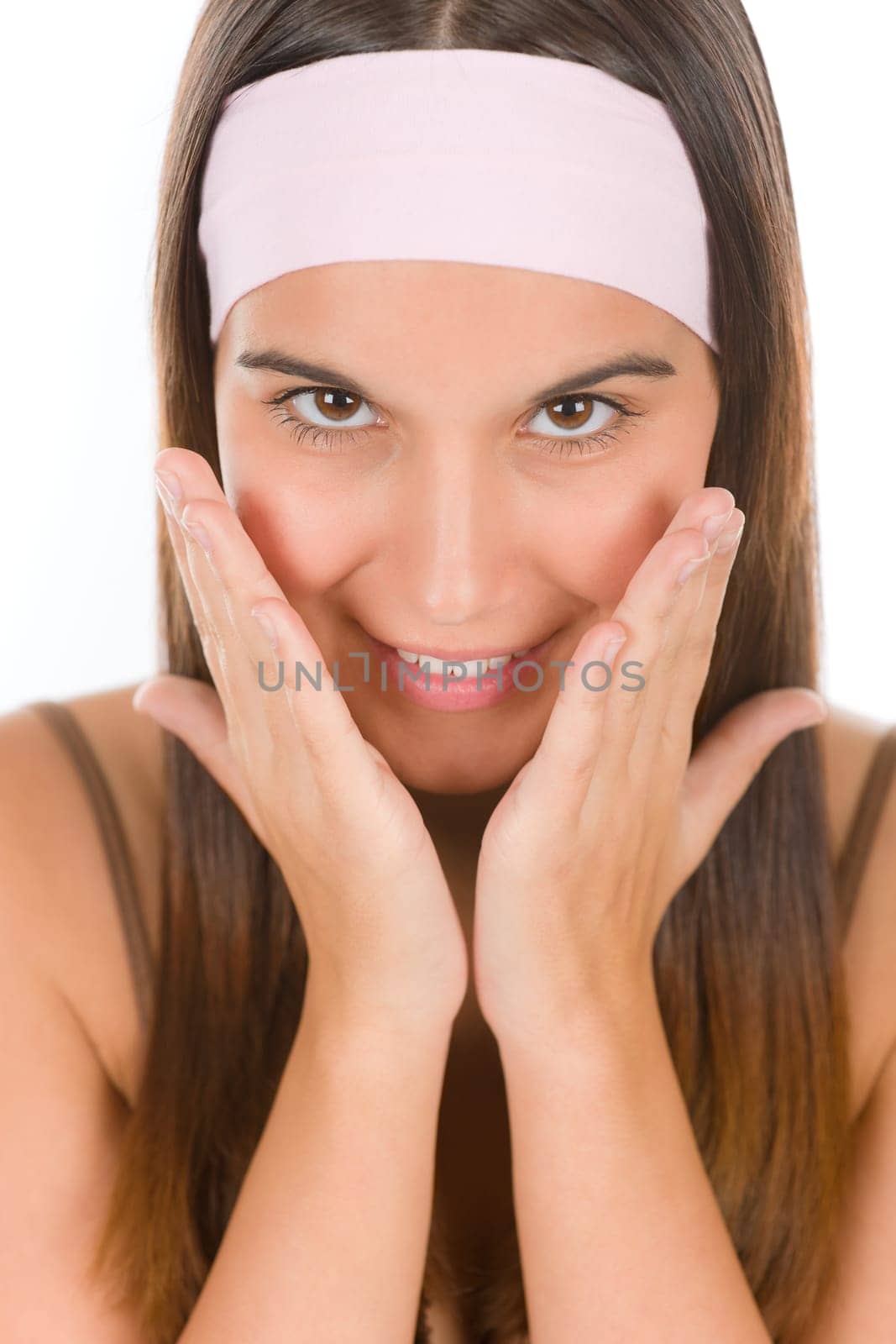Teenager problem skin care - young woman