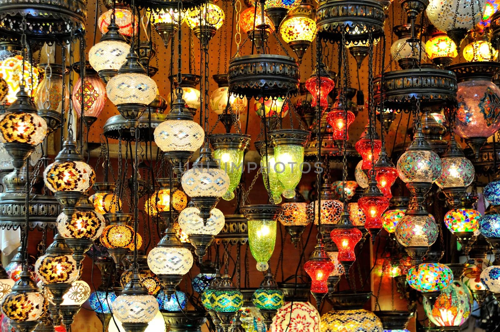 Variety of turkish lamps