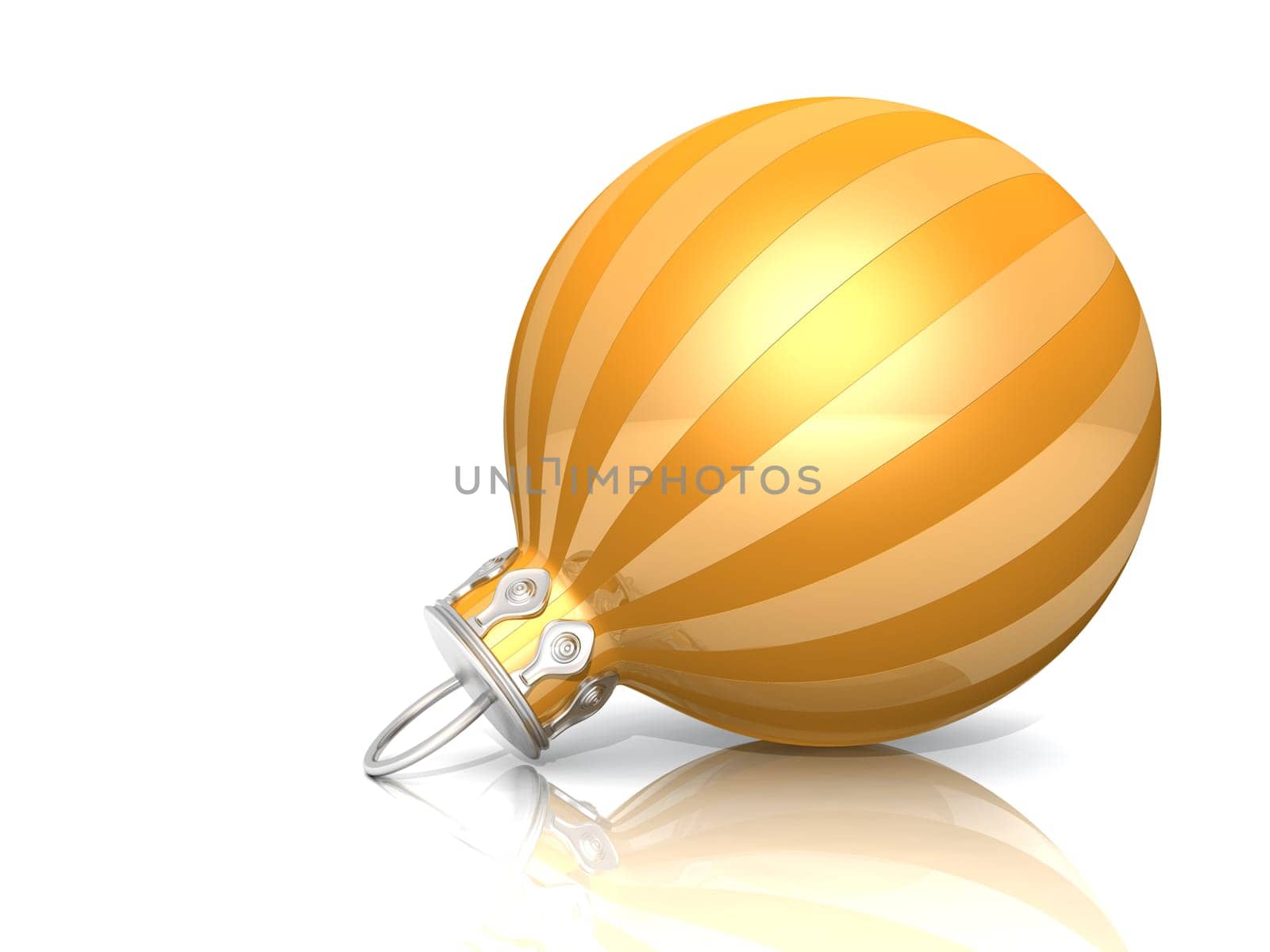 Christmas Ball - Gold Yellow Striped 01