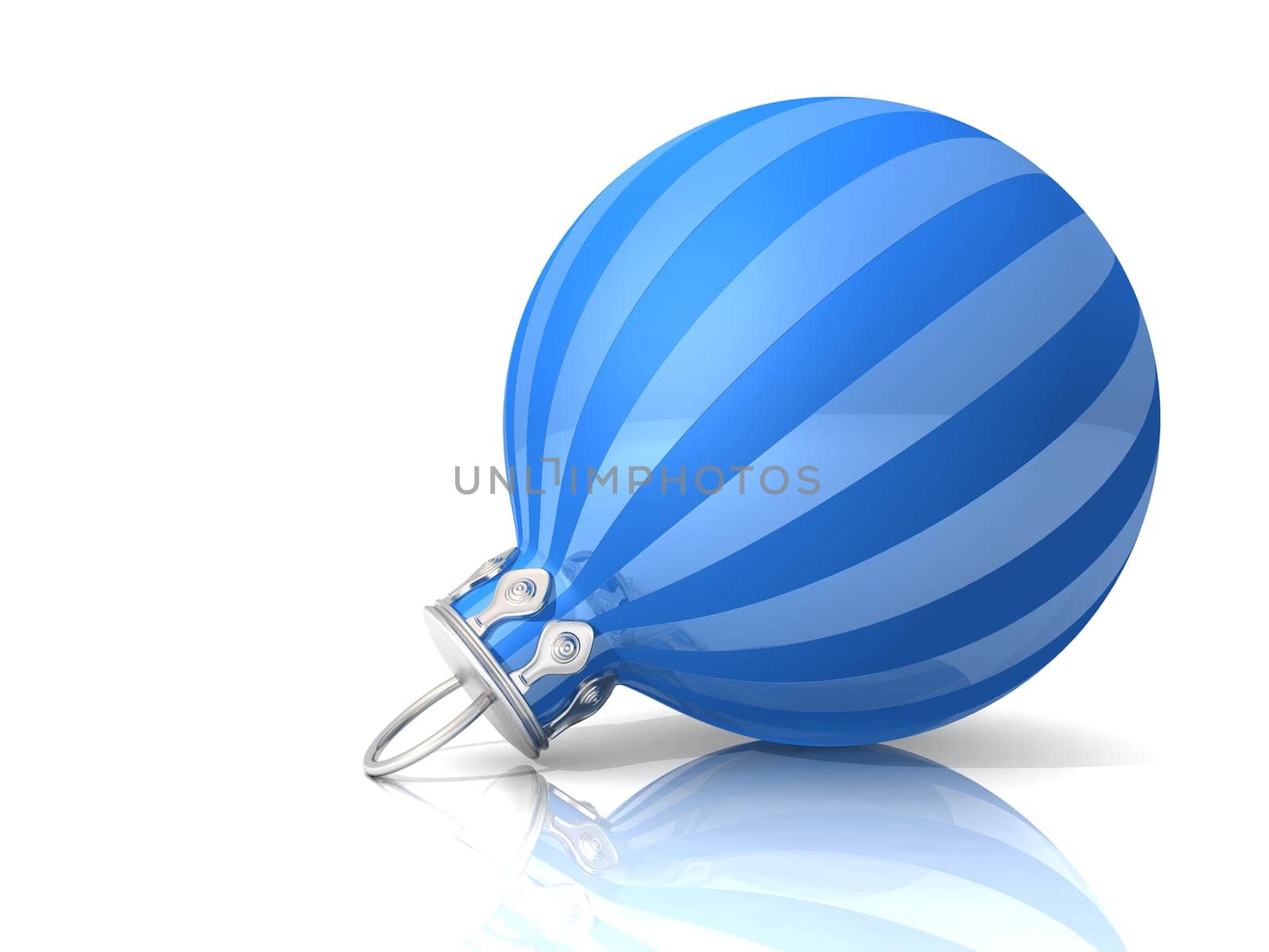 Christmas Ball - Blue Cyan Striped 01