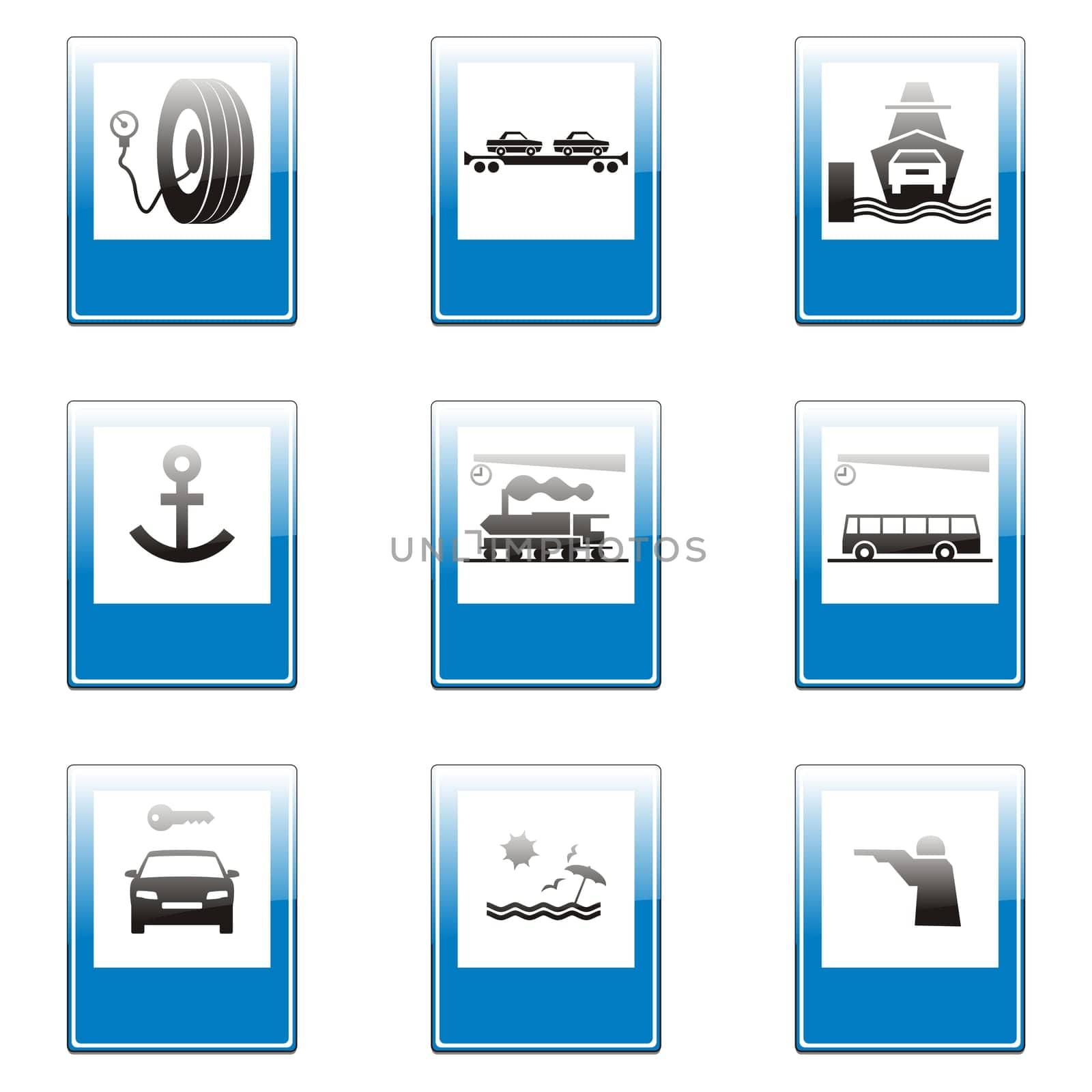 isolated european road signs