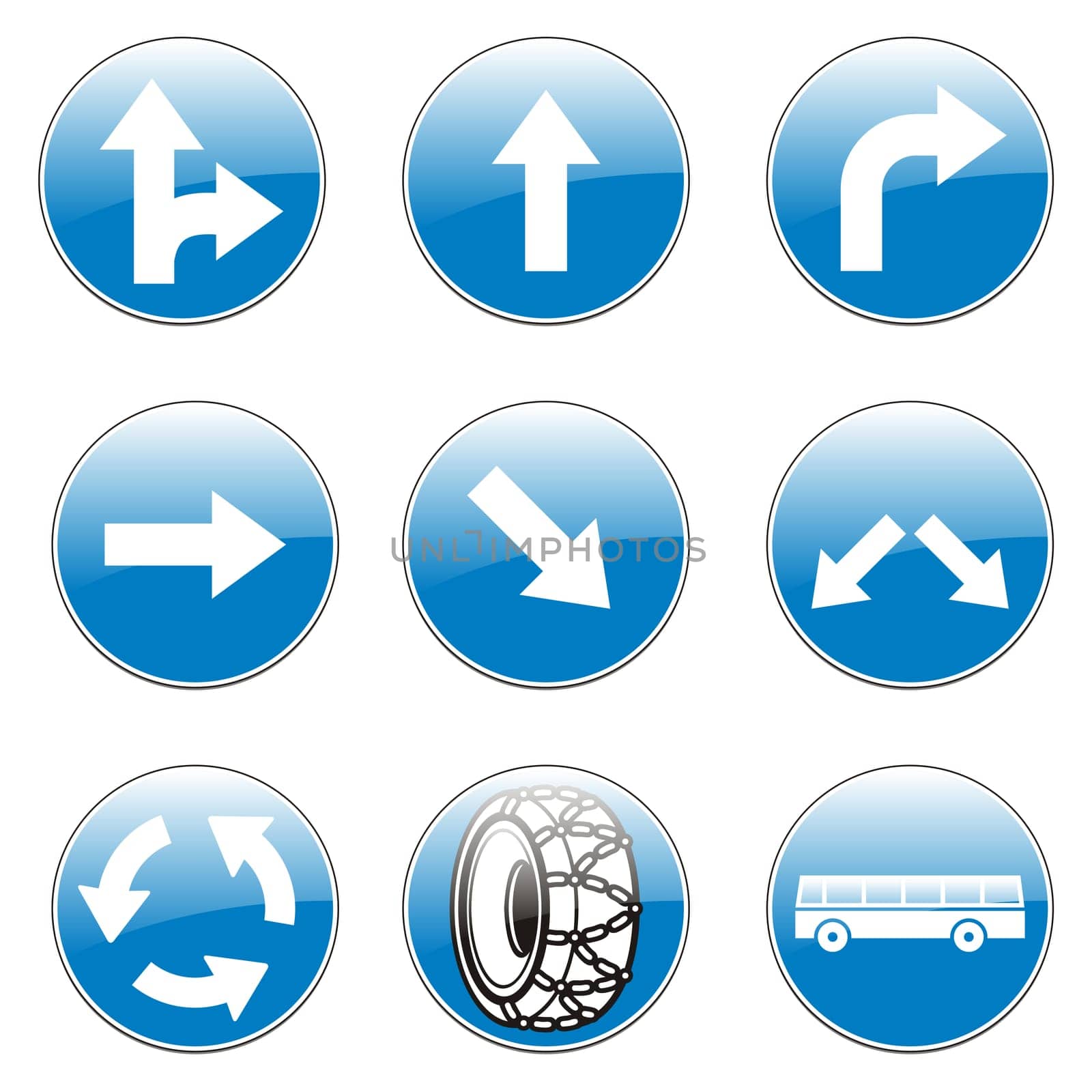 isolated european road signs