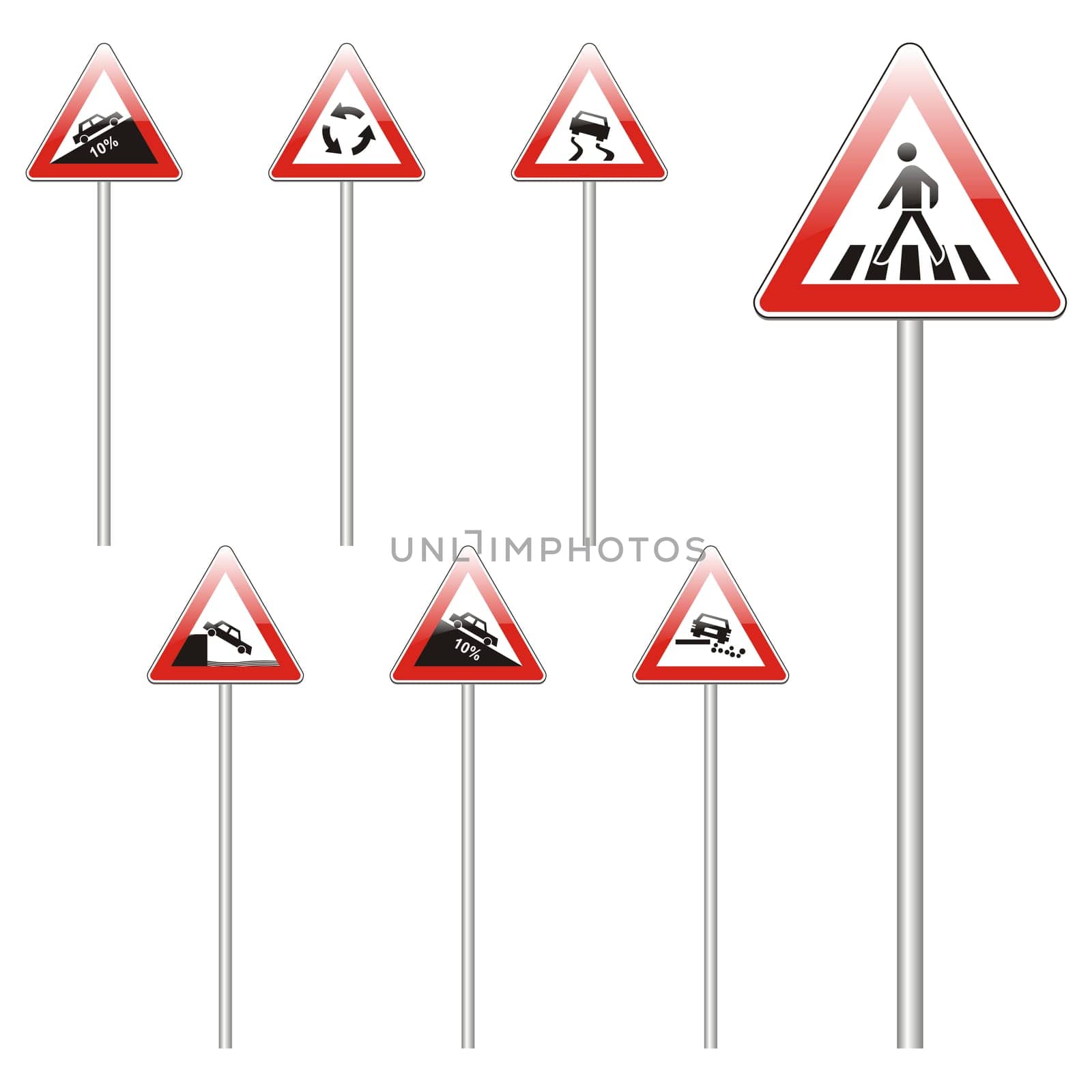 isolated european road signs