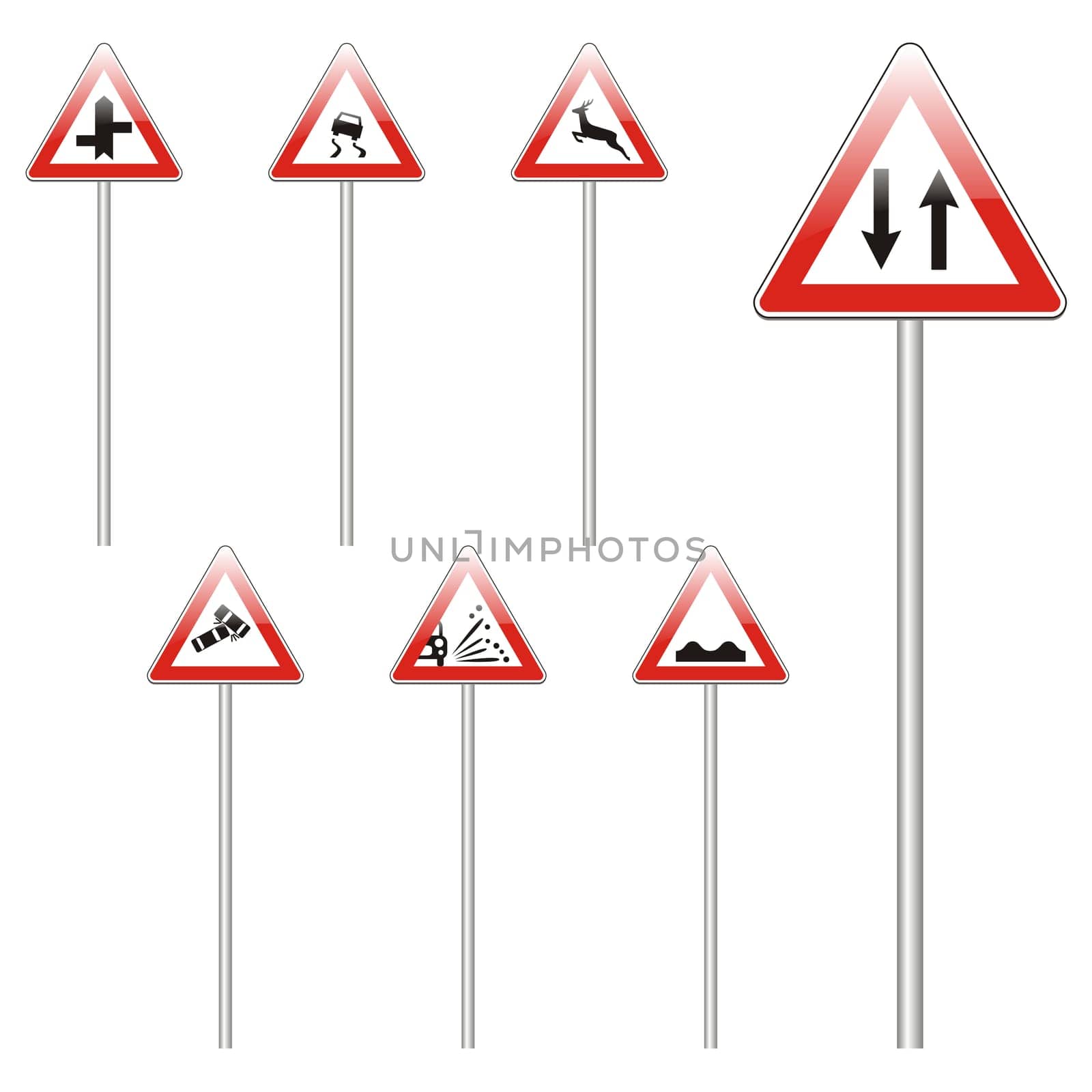 isolated european road signs