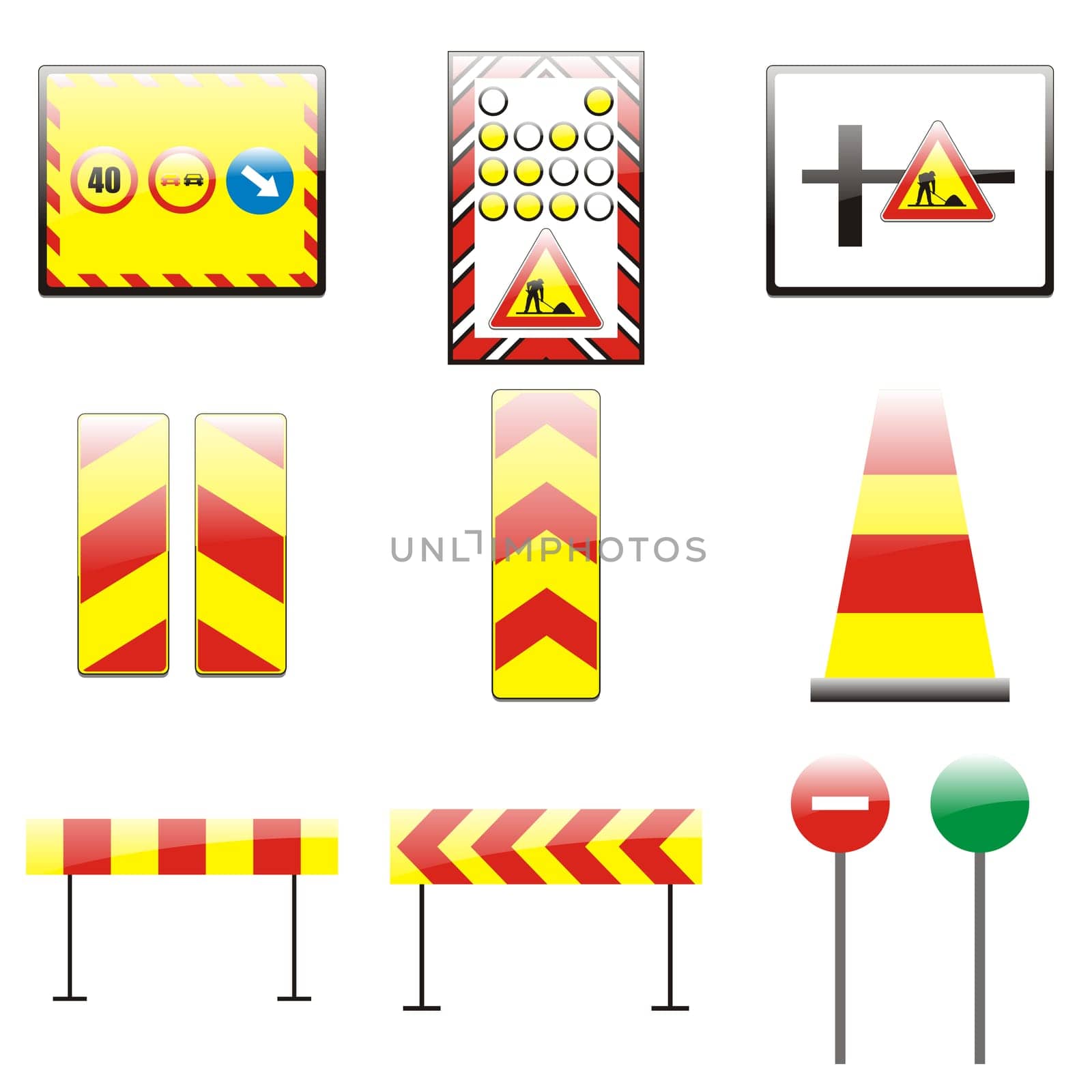 isolated european road signs
