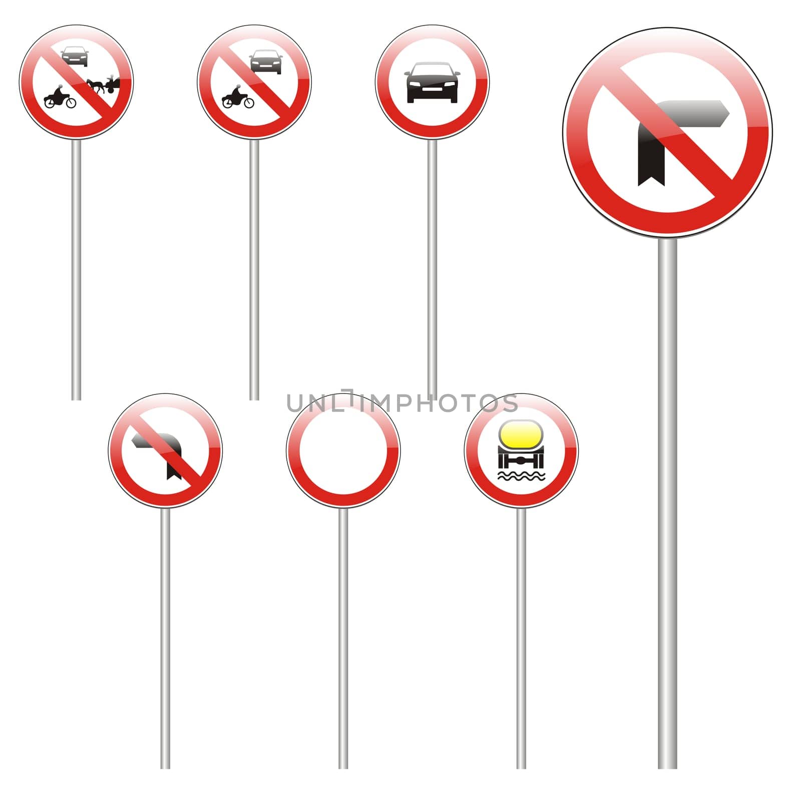 isolated european road signs