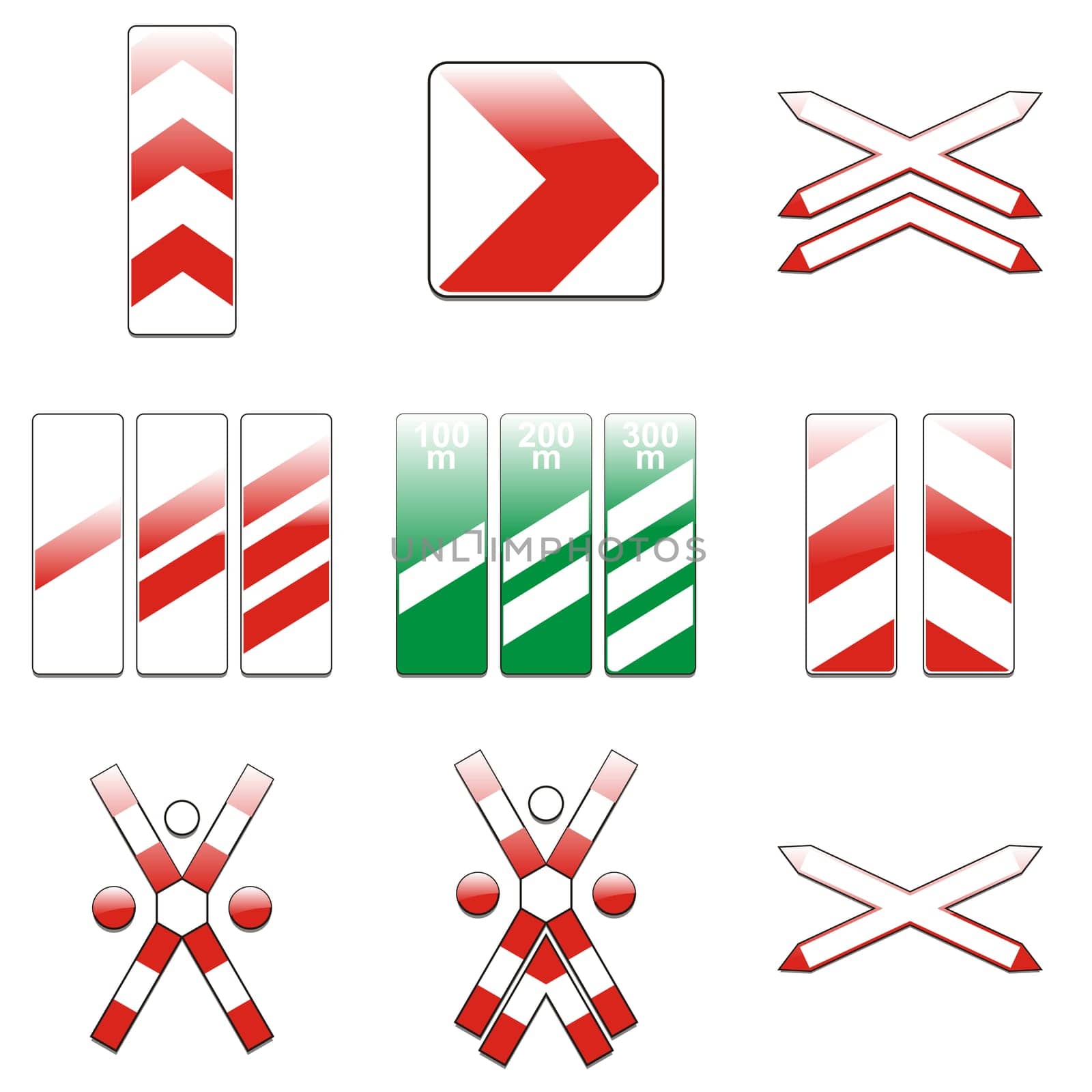 isolated european road signs