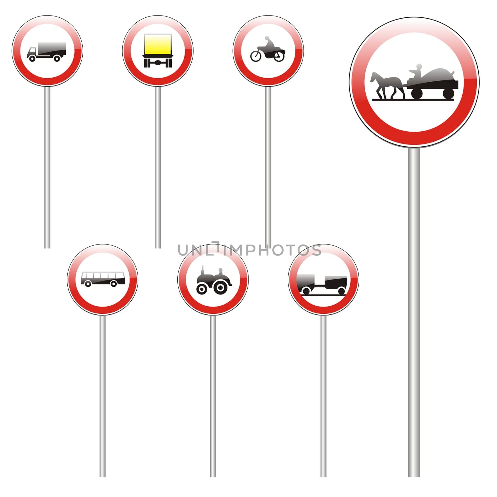 isolated european road signs