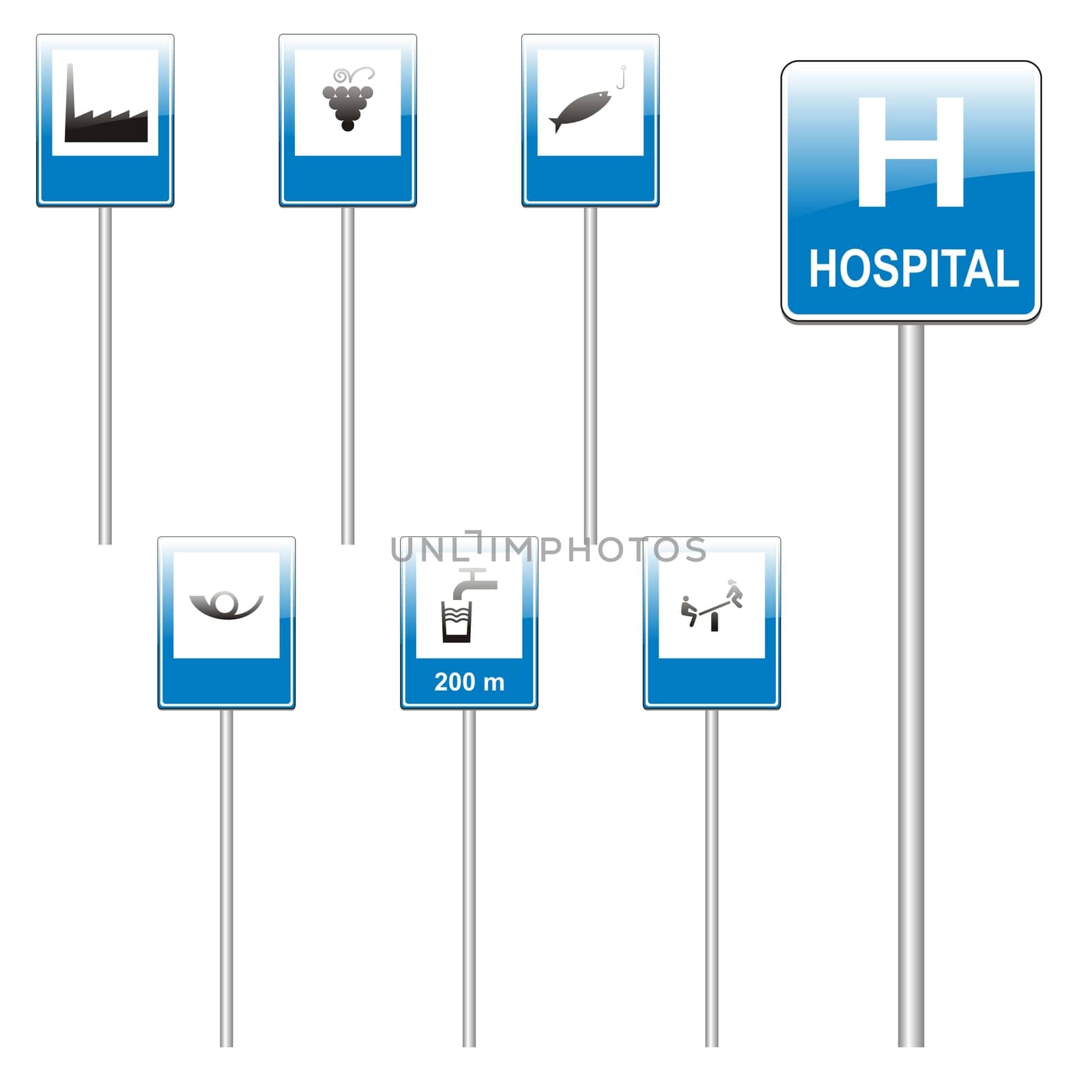 isolated european road signs