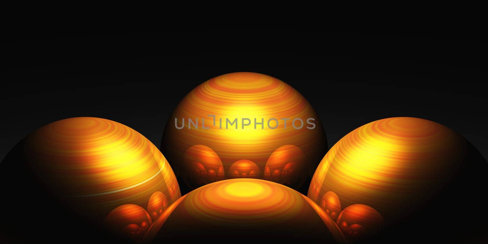 3D - Golden Balls Reflection