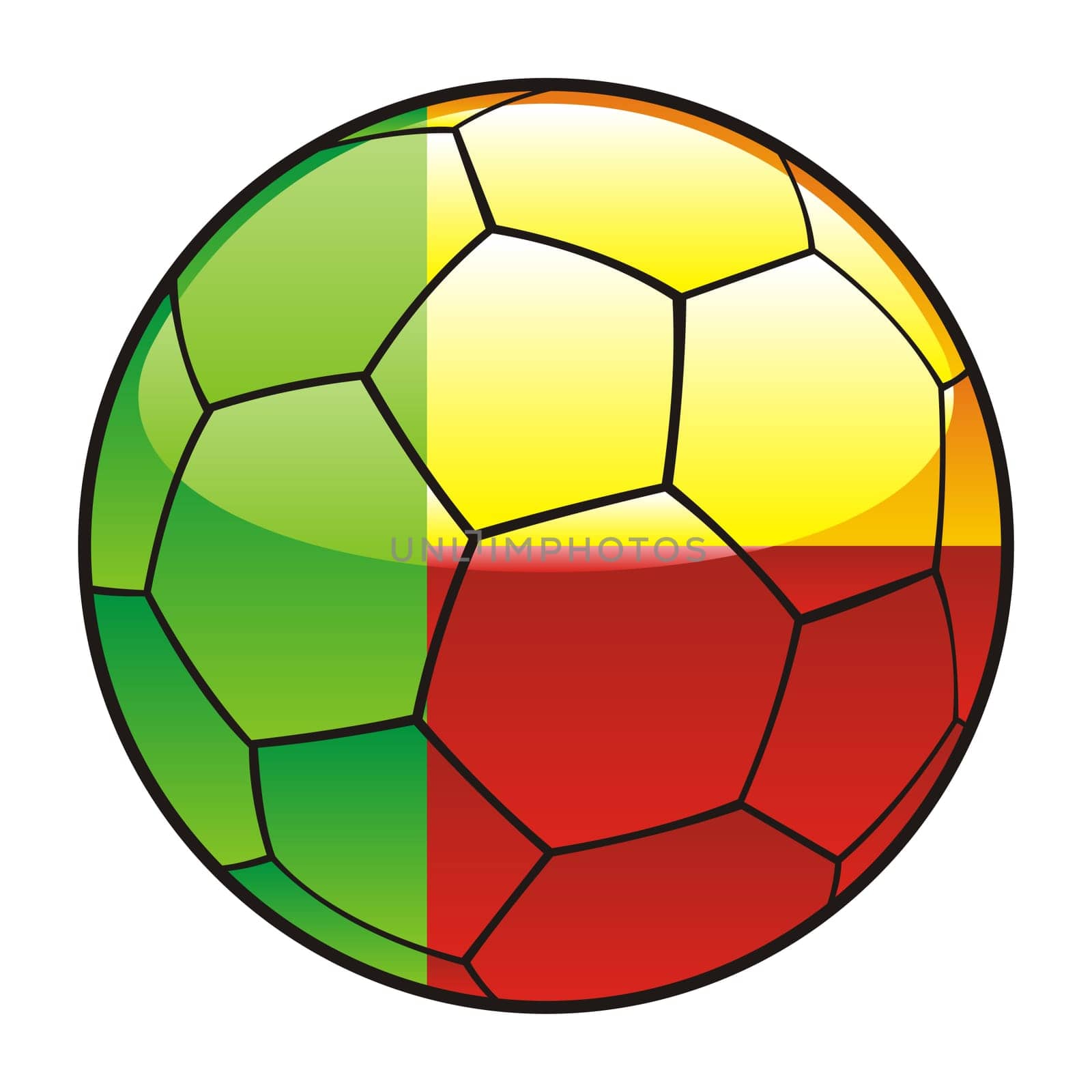 benin flag on soccer ball