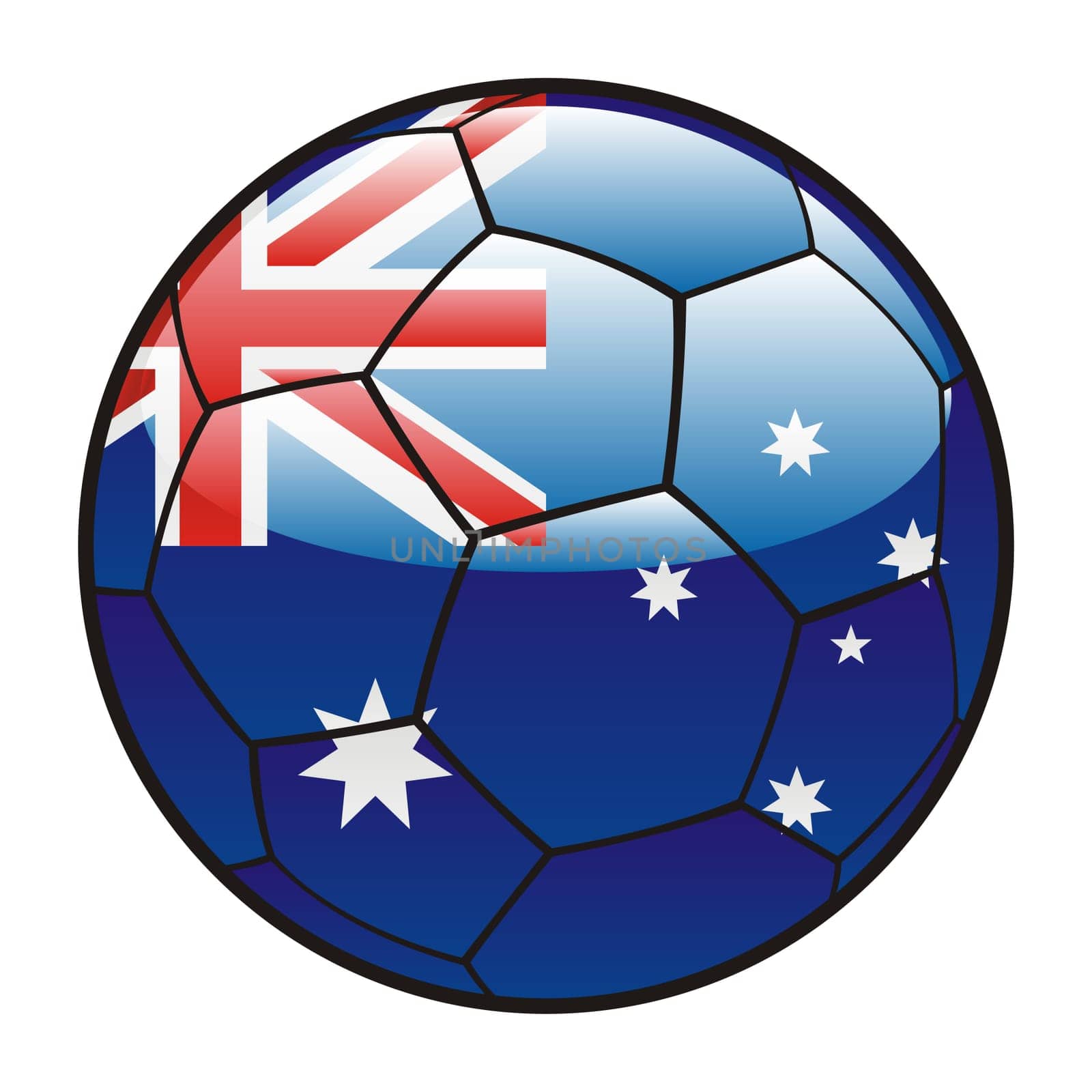 Australia flag on soccer ball