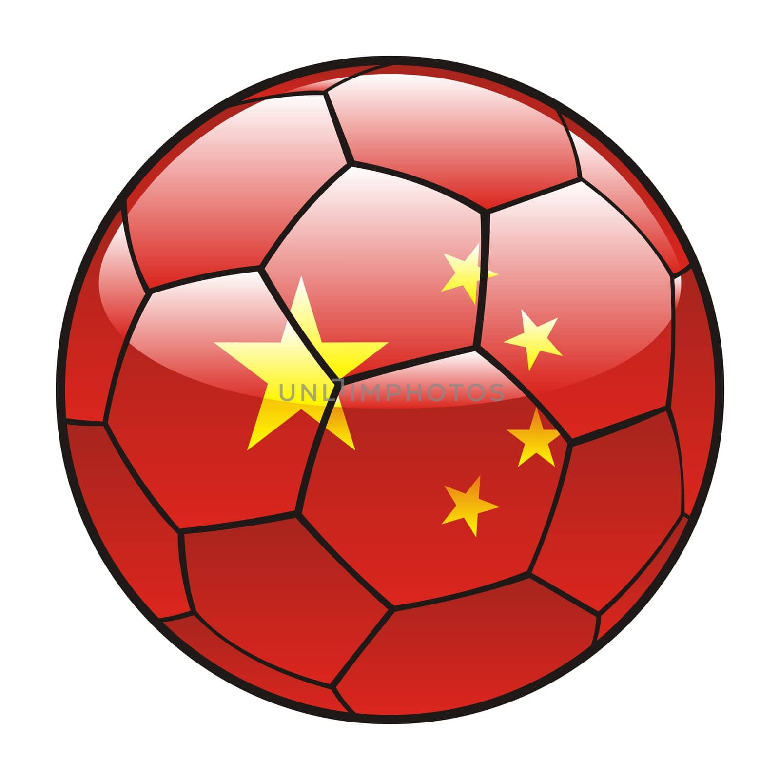 china flag on soccer ball