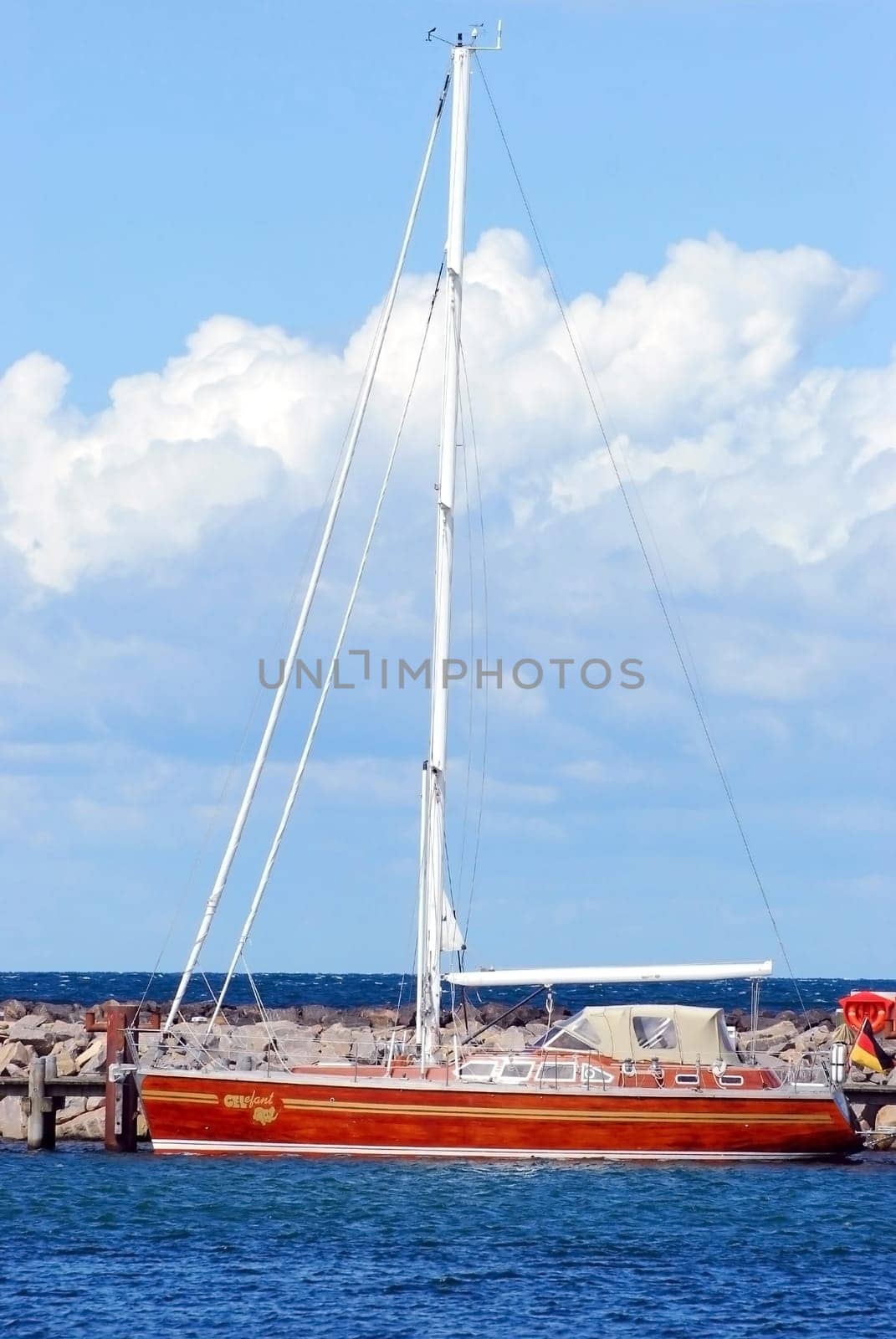 Sailing boat in the marina - Sailing baot in Harbor
