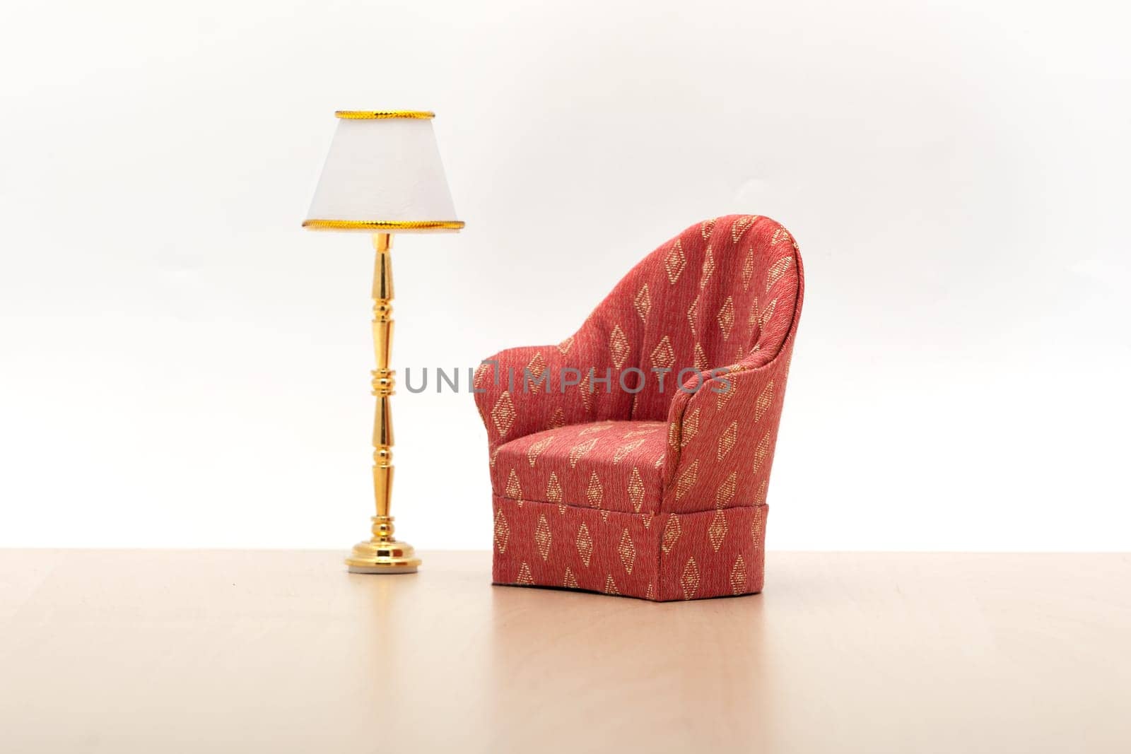 Armchair with floor lamp