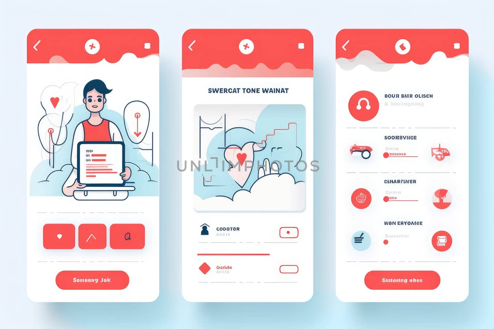 Health care ux ui application. Generative AI.