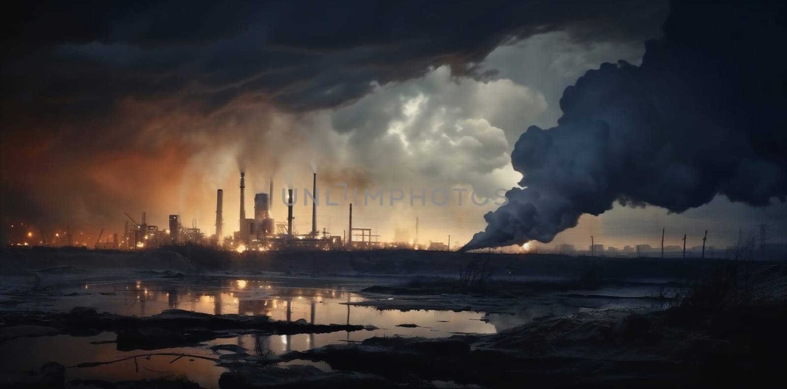 Refinery smoke industrial factory production pollution energy by Vichizh