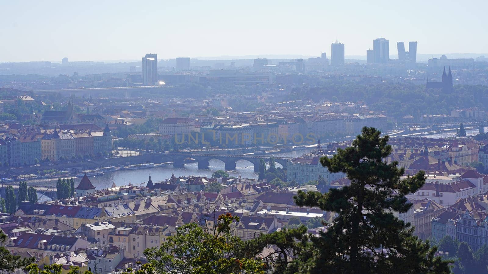 The capital of the Czech Republic is Prague. Beautiful panorama of the city.