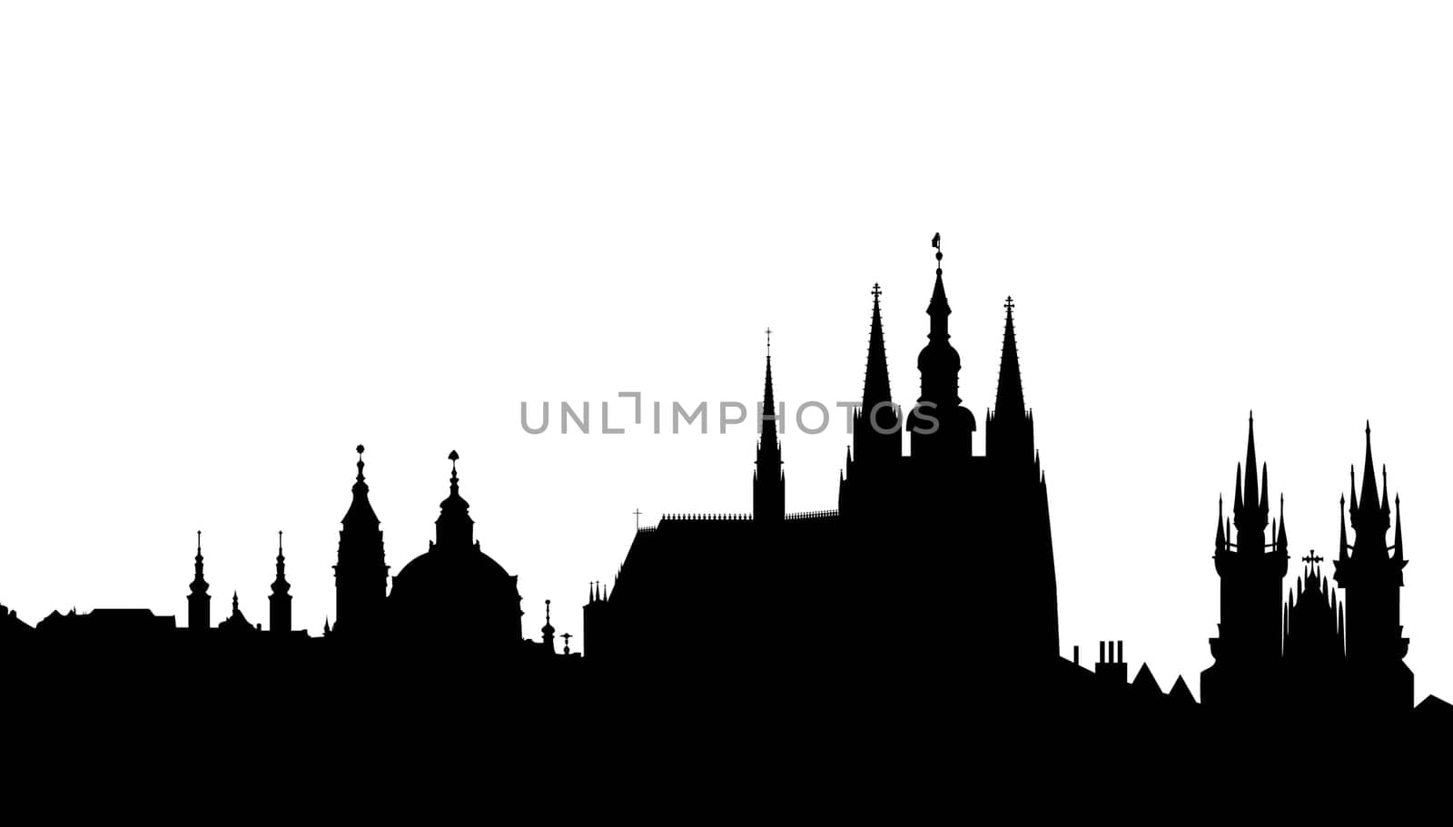 Prague skyline - famous landmarks