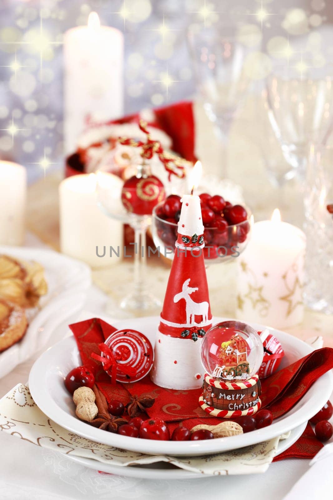 Table setting for Christmas