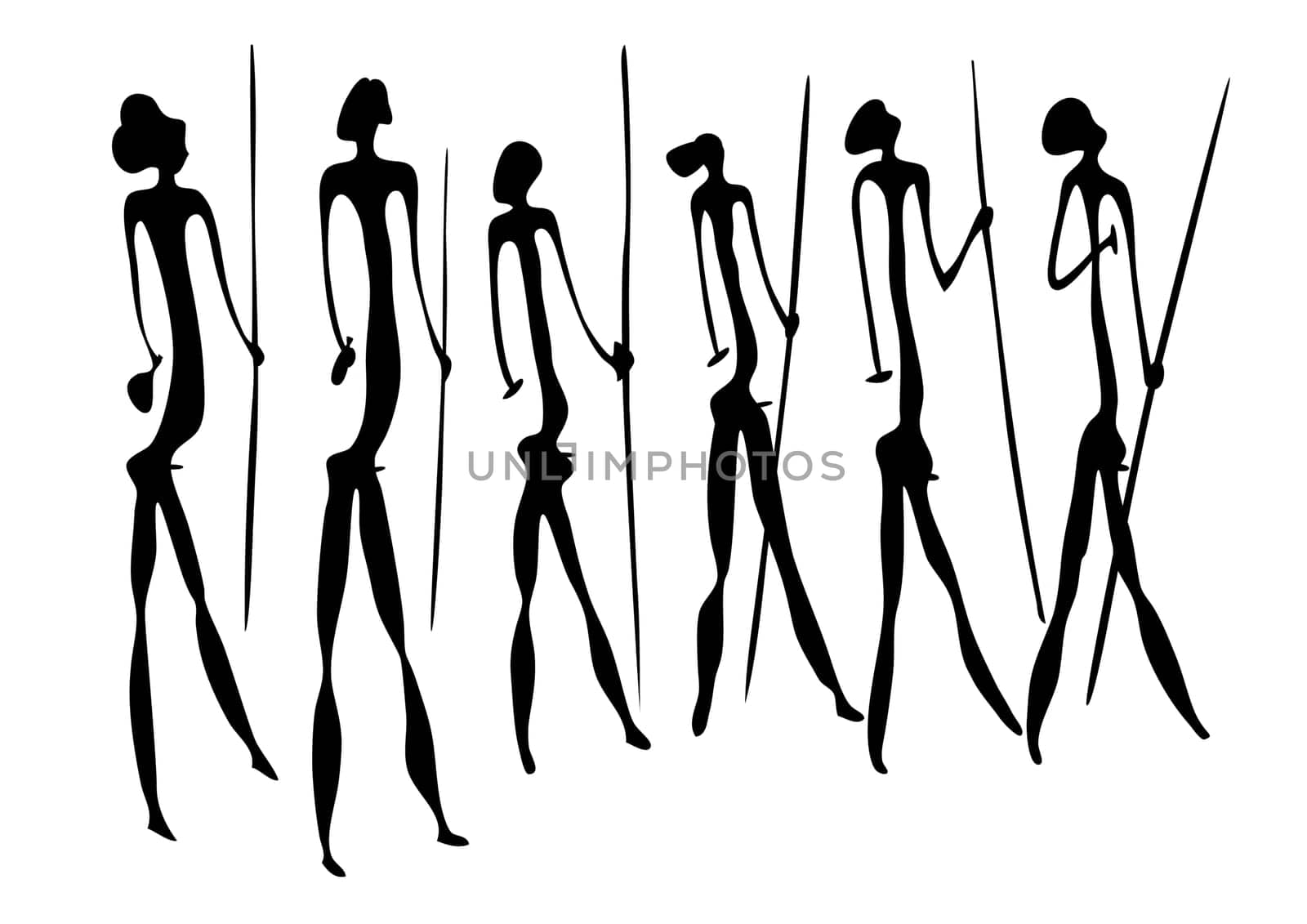 warriors - primitive art